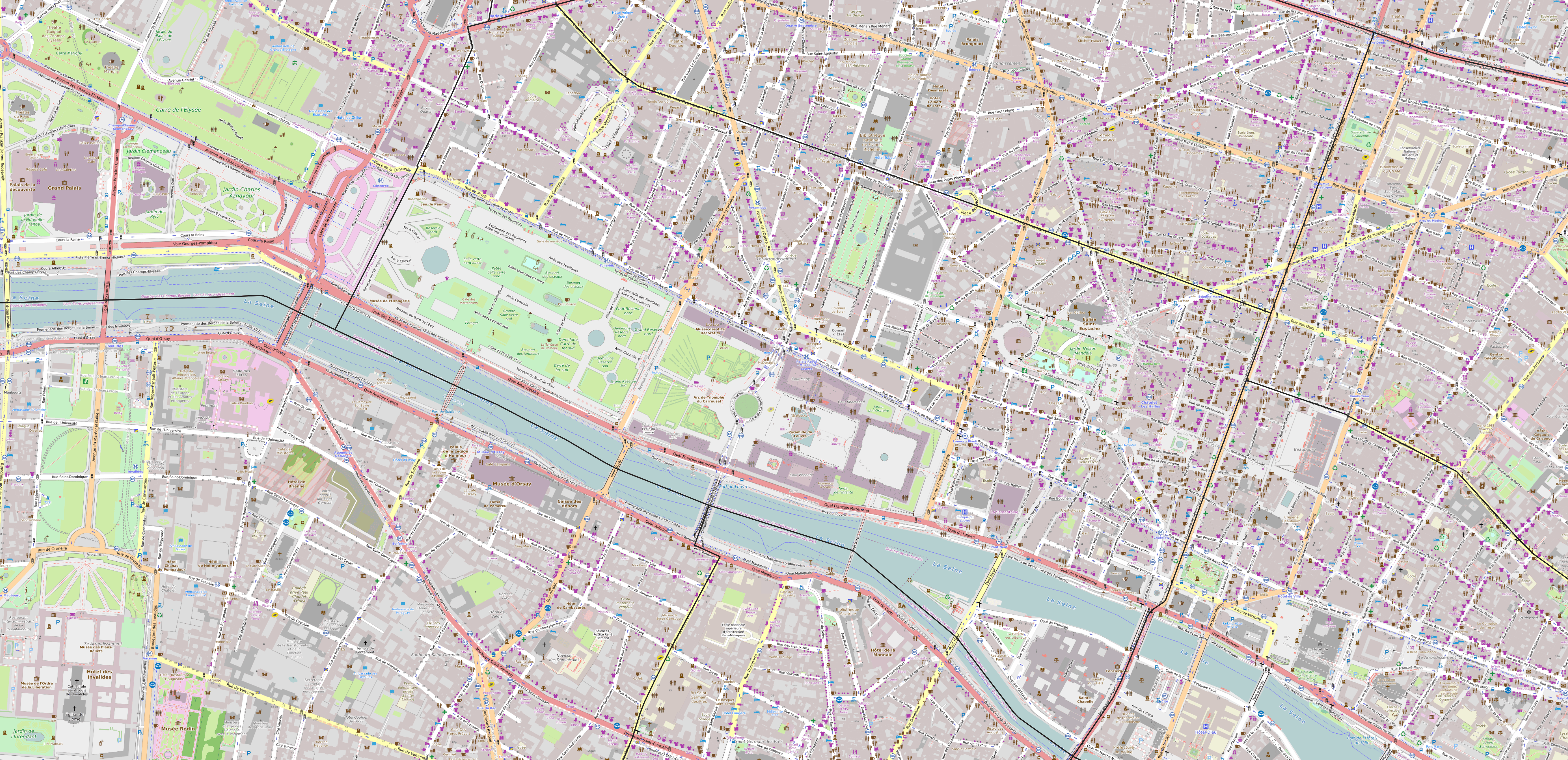 Carte du 1er arrondissement de Paris 1er arrondissement