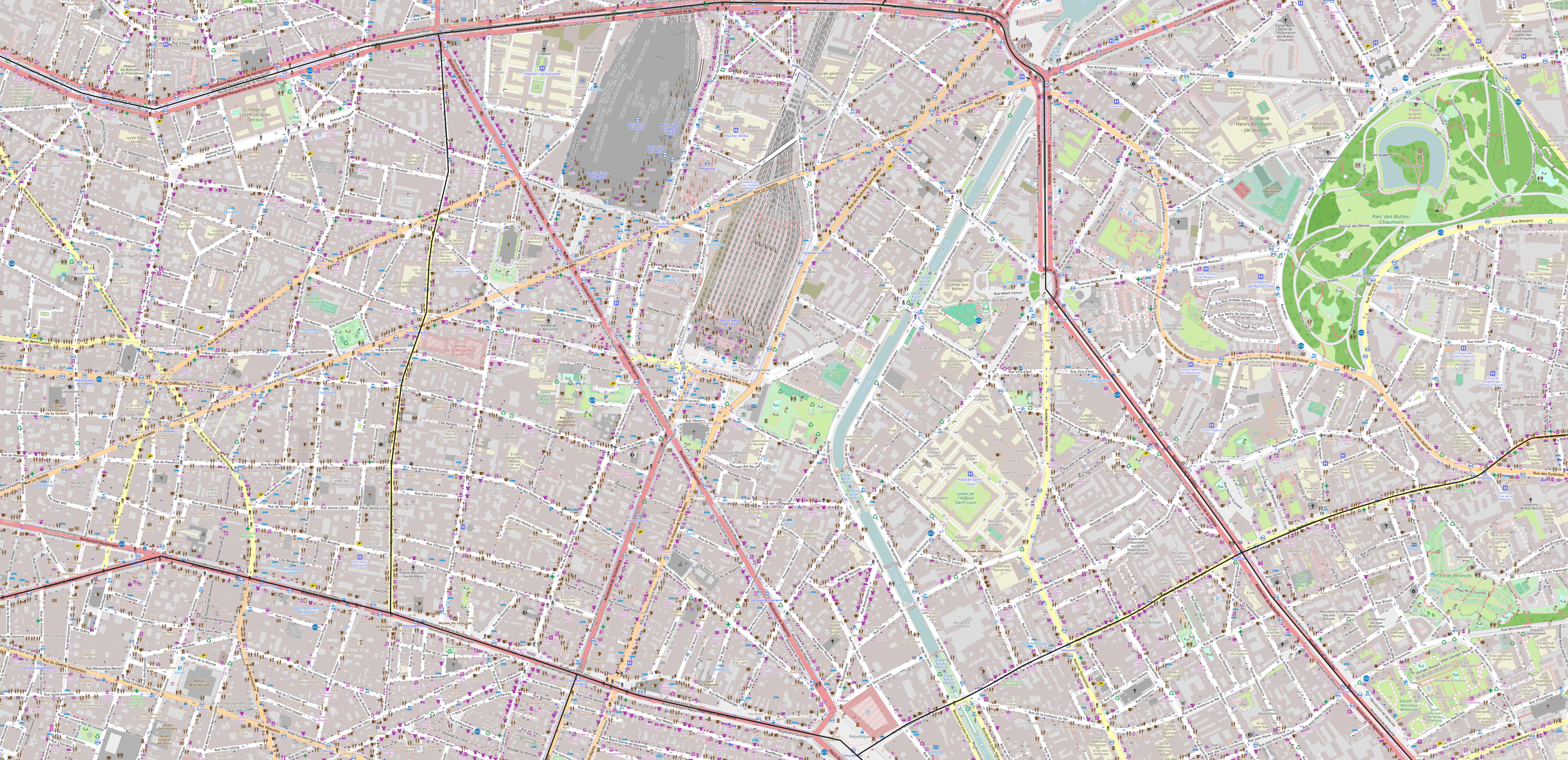 Carte du 10ème arrondissement de Paris 10ème arrondissement