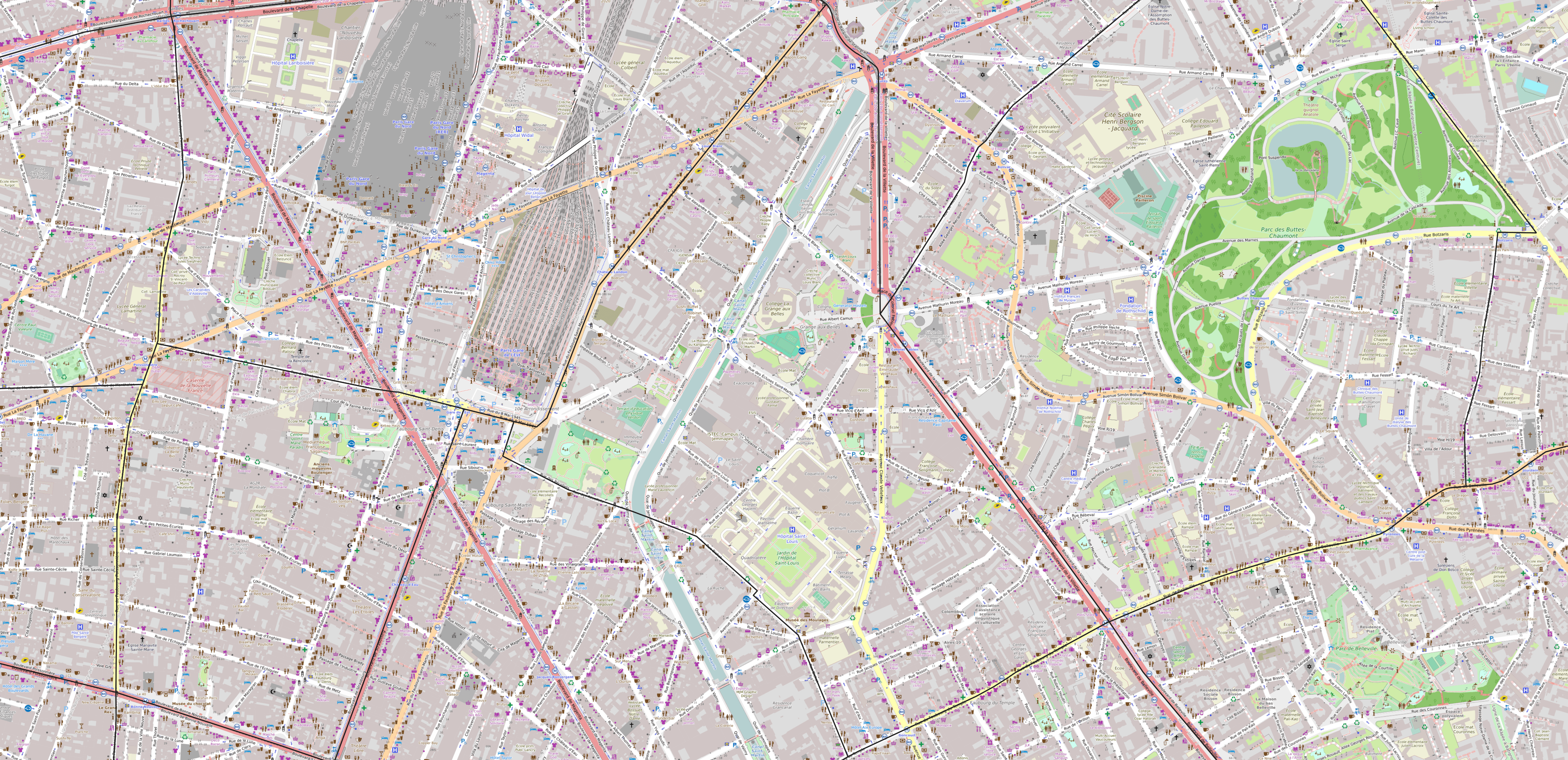 Carte du quartier de l'Hôpital-Saint-Louis Carte quartier Hôpital-Saint-Louis