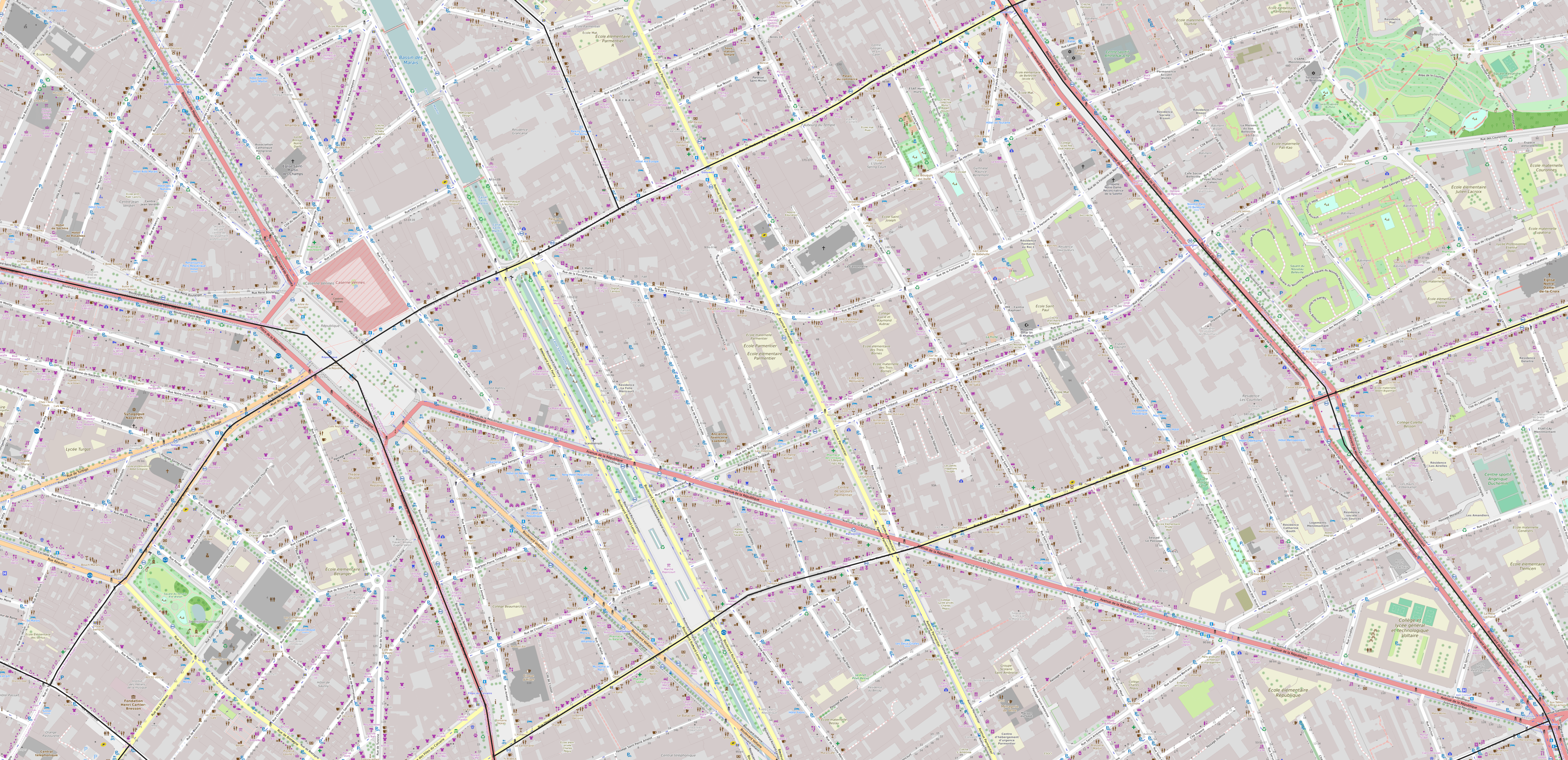 Carte du quartier de la Folie-Méricourt Carte quartier Folie-Méricourt