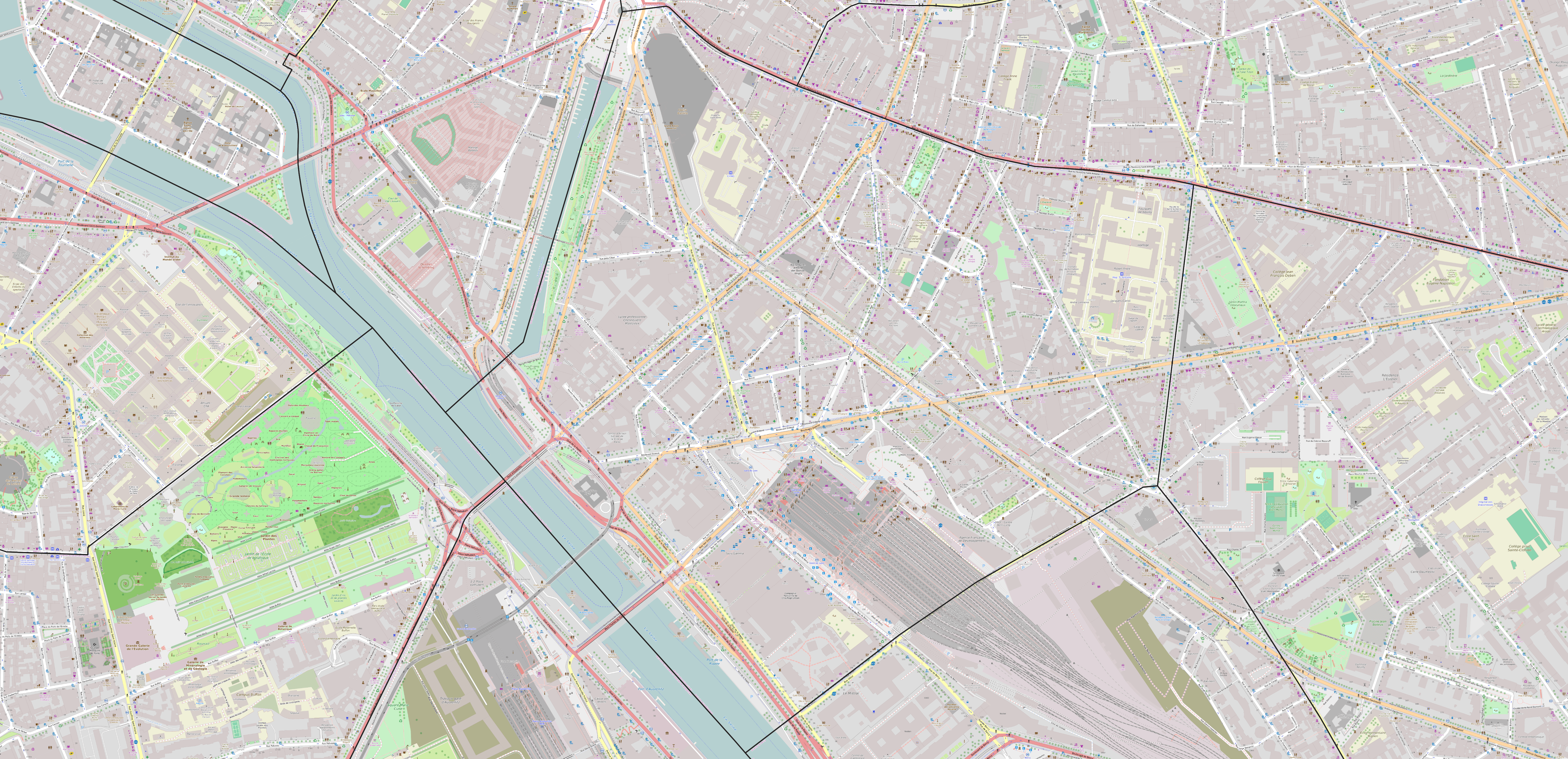 Carte du quartier des Quinze-Vingts Carte des Quinze-Vingts