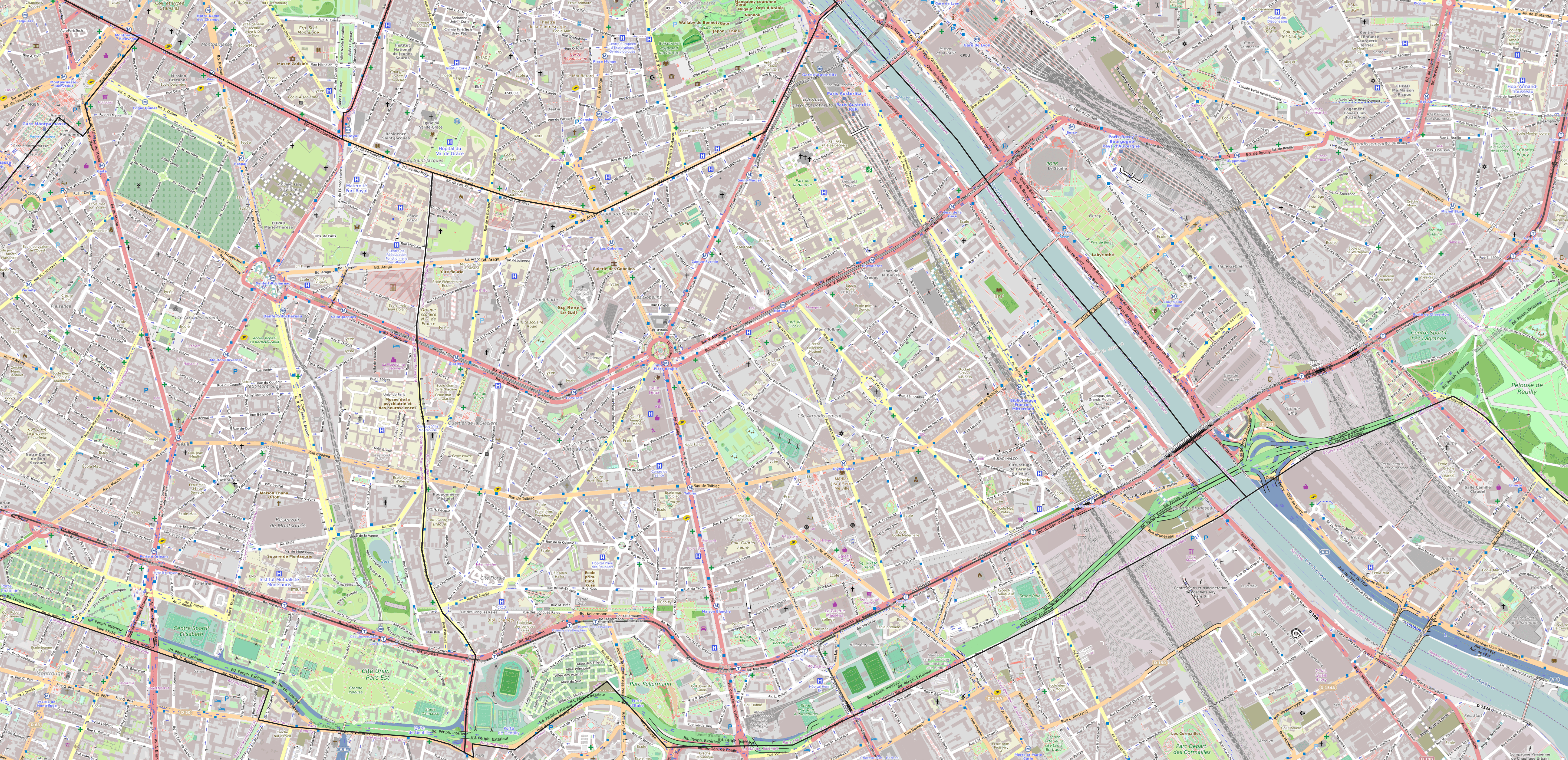 Carte du 13ème arrondissement de Paris 13ème arrondissement