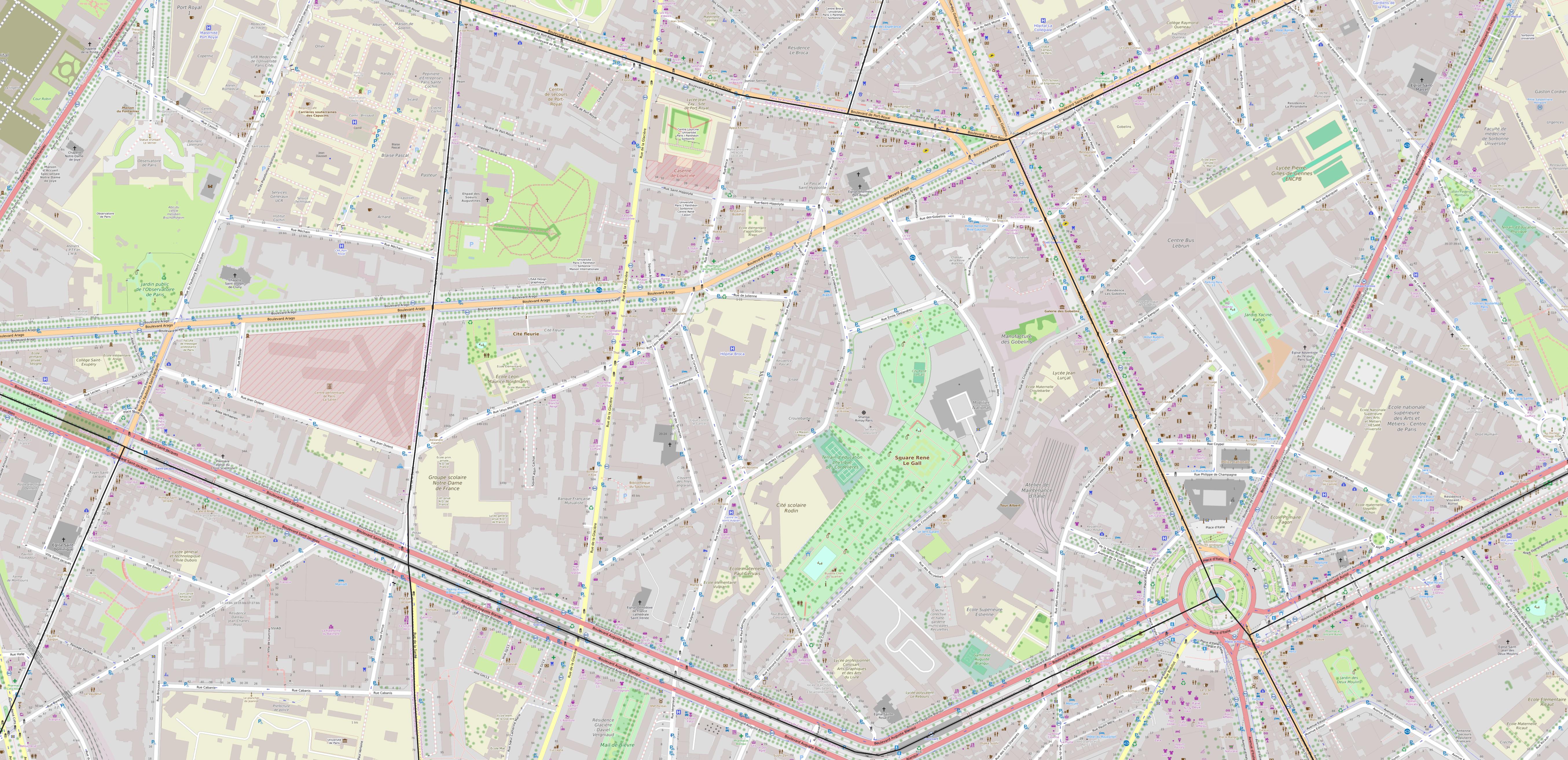 Carte du quartier de Croulebarbe Carte quartier Croulebarbe