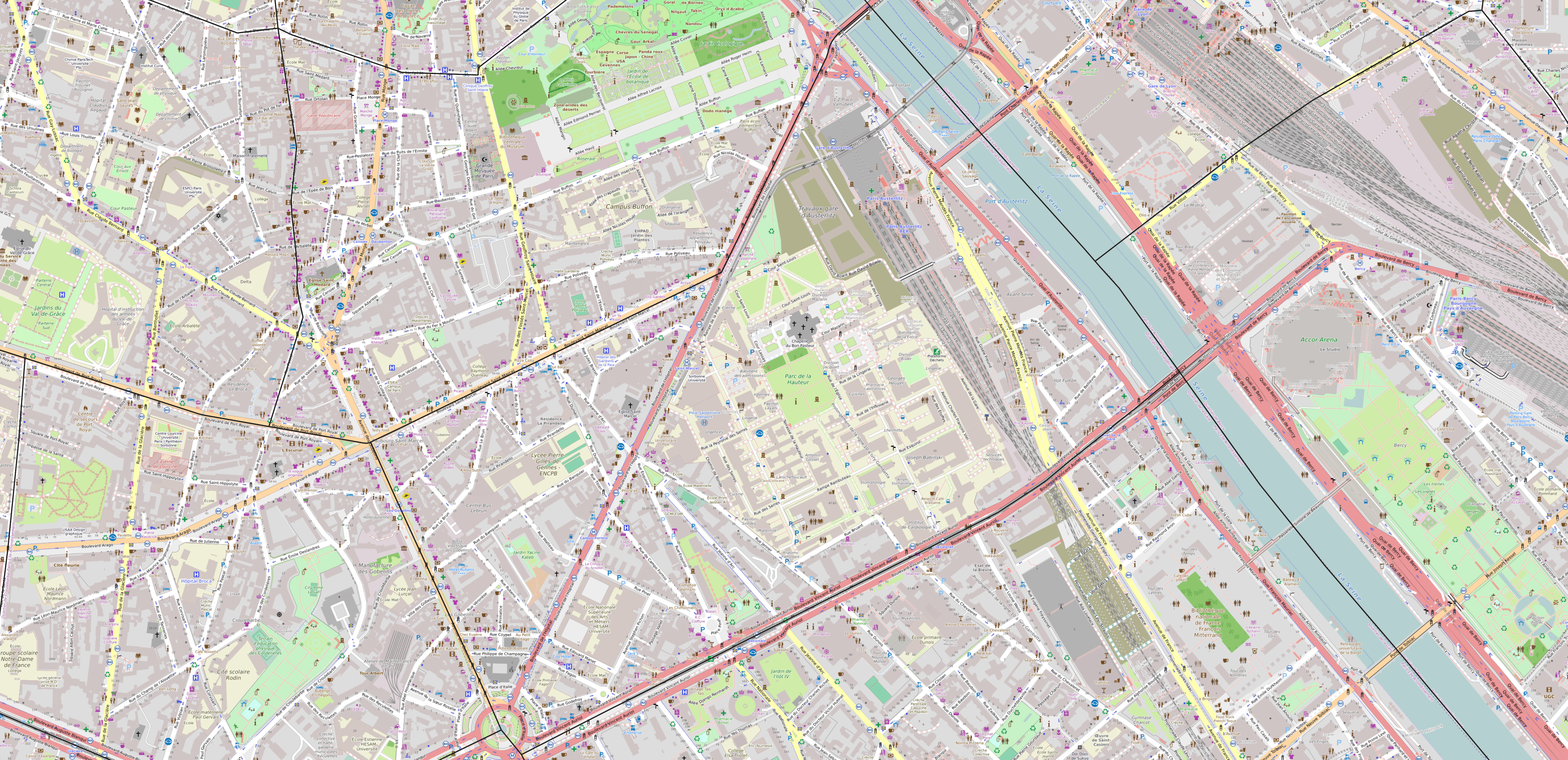 Carte du quartier de la Salpêtrière Carte quartier Salpêtrière
