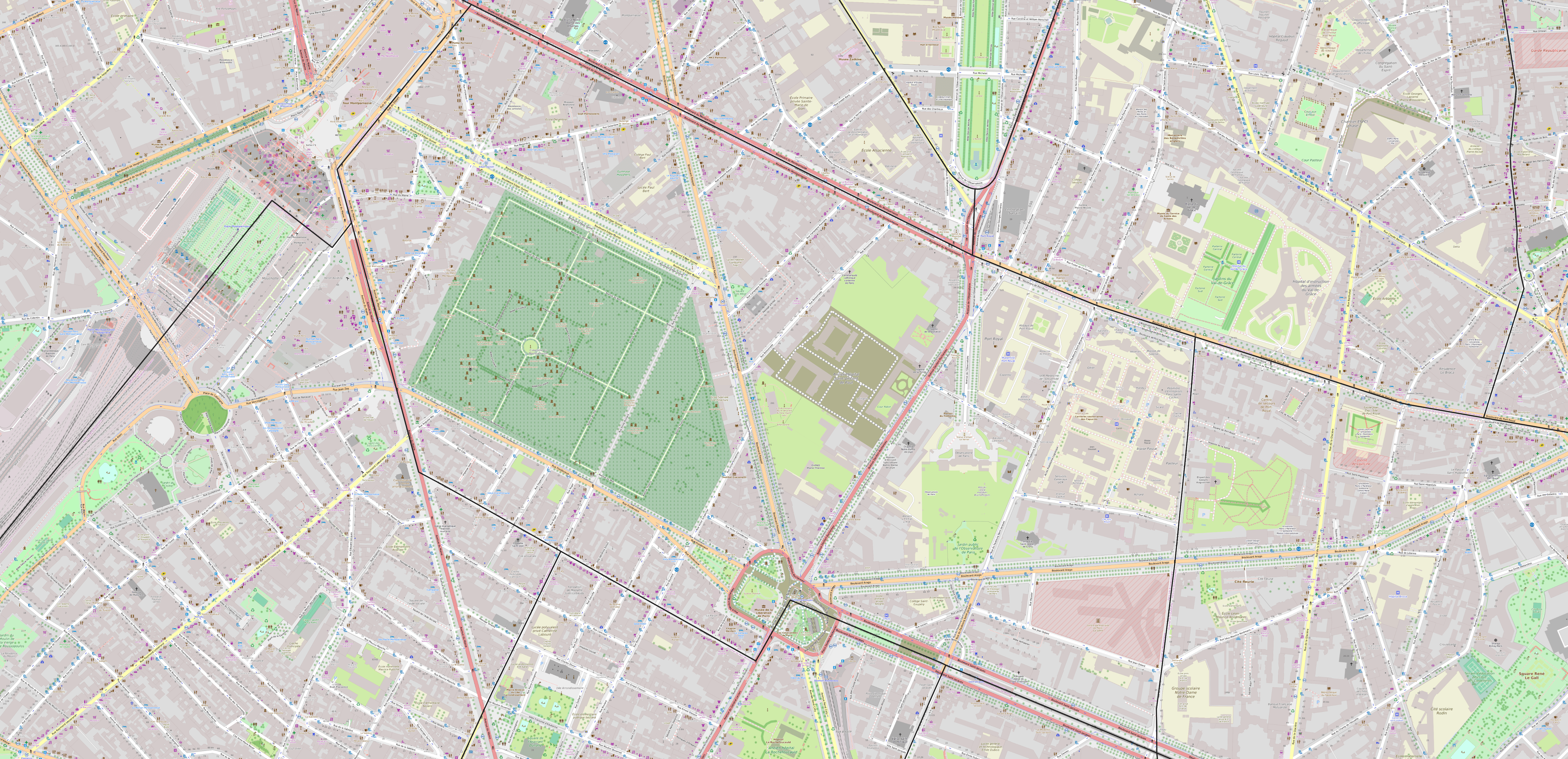 Carte du quartier du Montparnasse Carte quartier Montparnasse