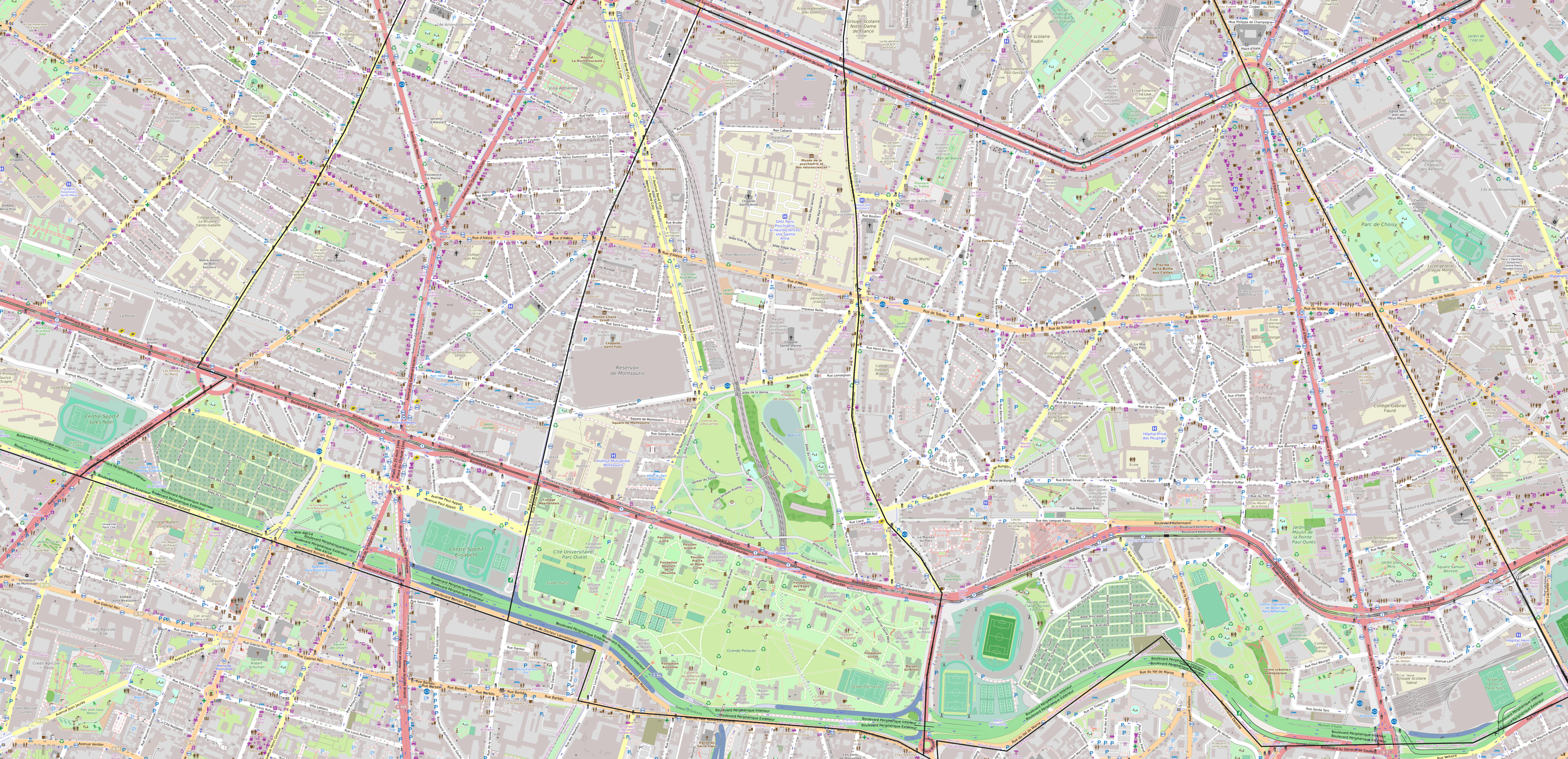 Carte du quartier du Parc-de-Montsouris Carte quartier Parc-de-Montsouris