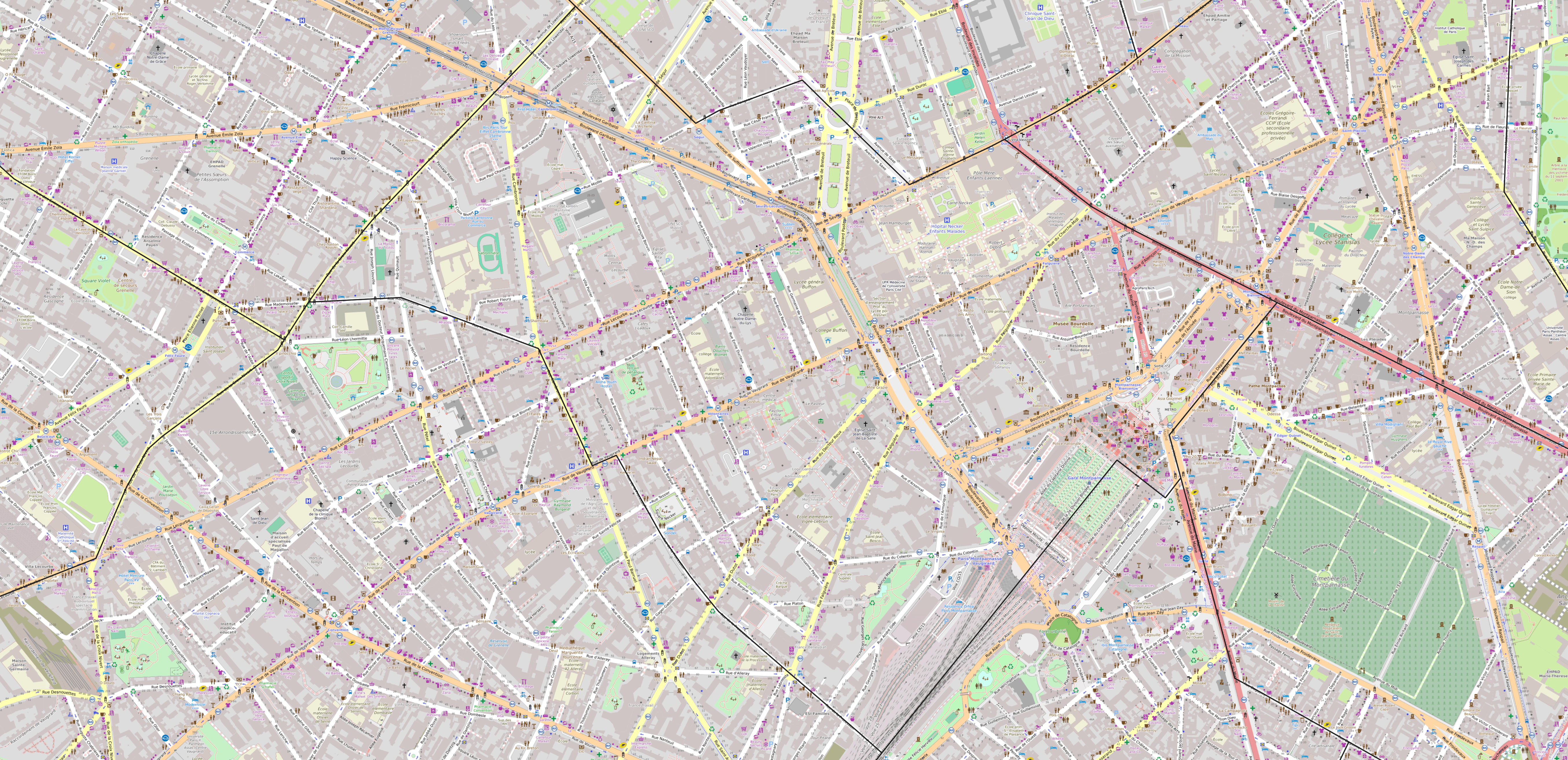 Carte du quartier Necker Carte quartier Necker