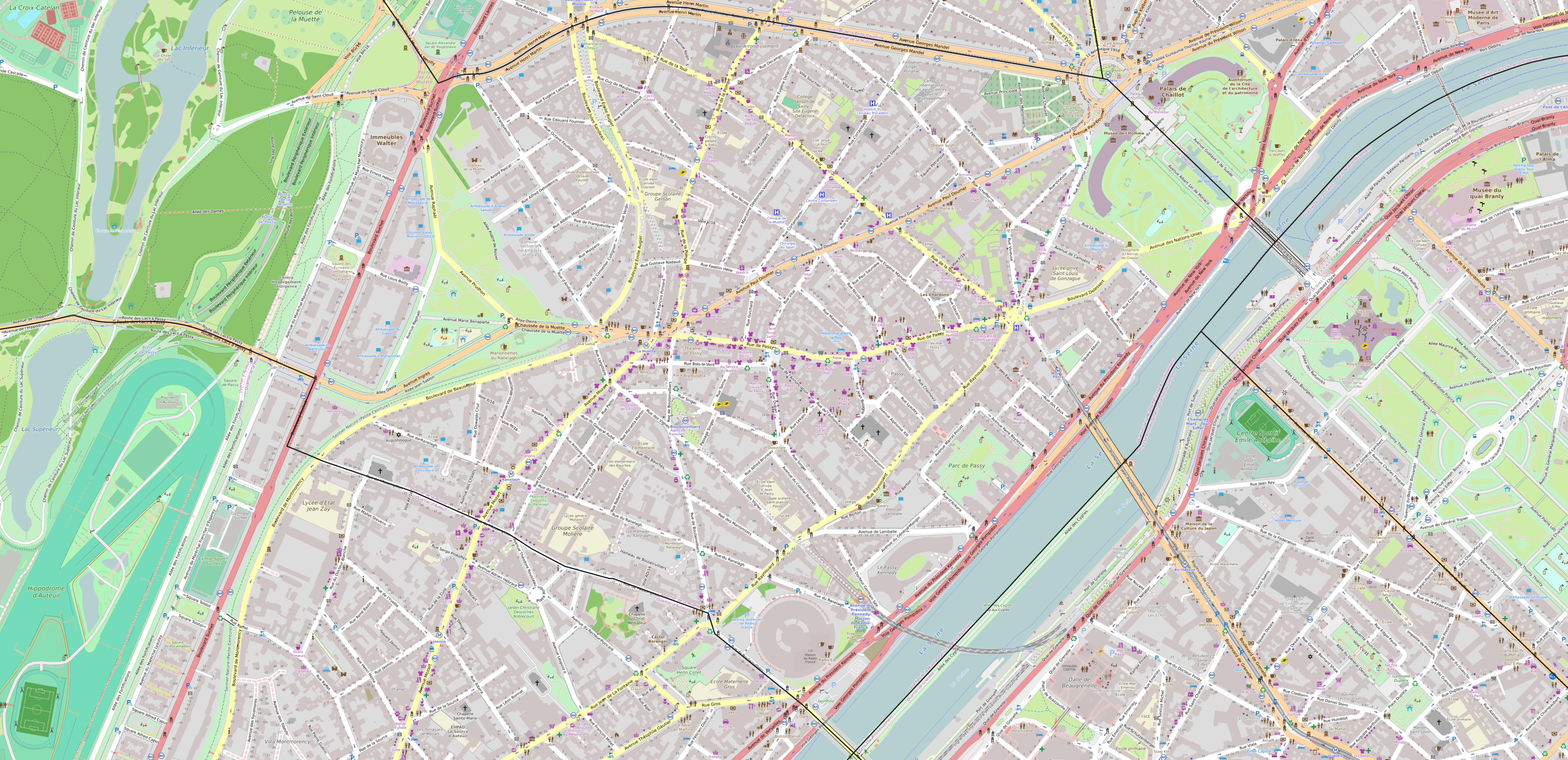 Carte du quartier de la Muette Carte quartier Muette