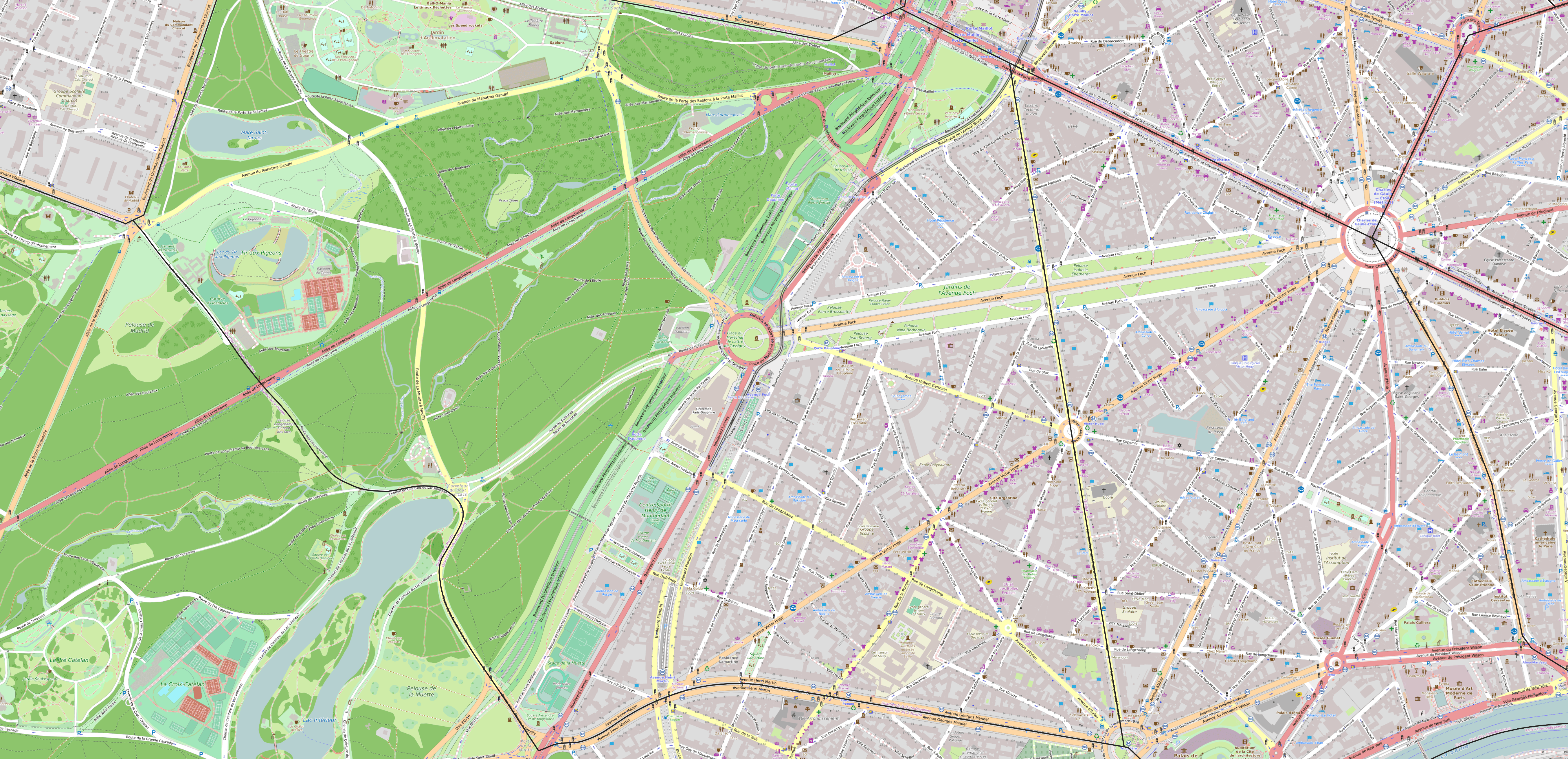 Carte du quartier de la Porte-Dauphine Carte quartier Porte-Dauphine
