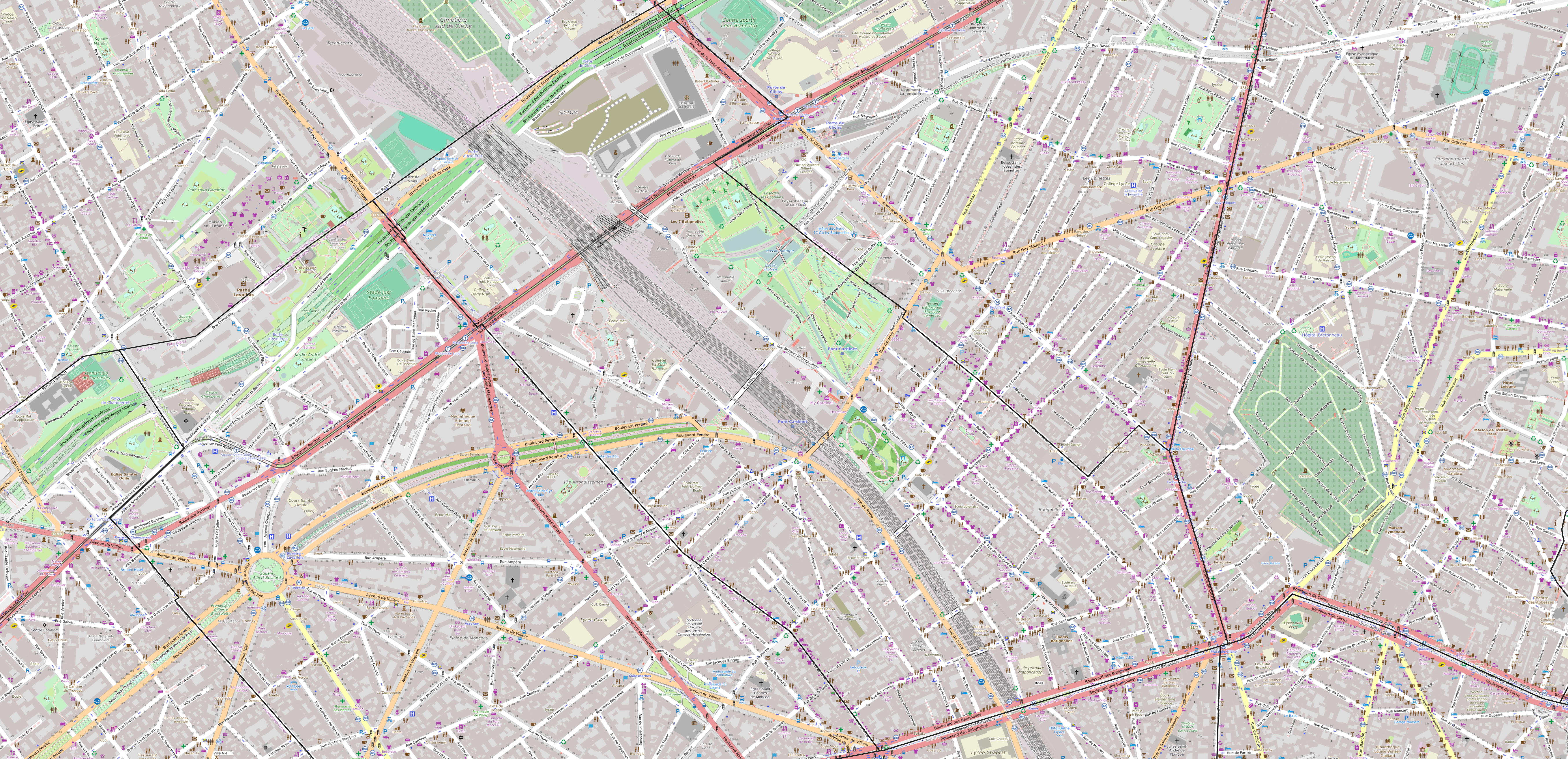 Carte du quartier des Batignolles Carte quartier Batignolles
