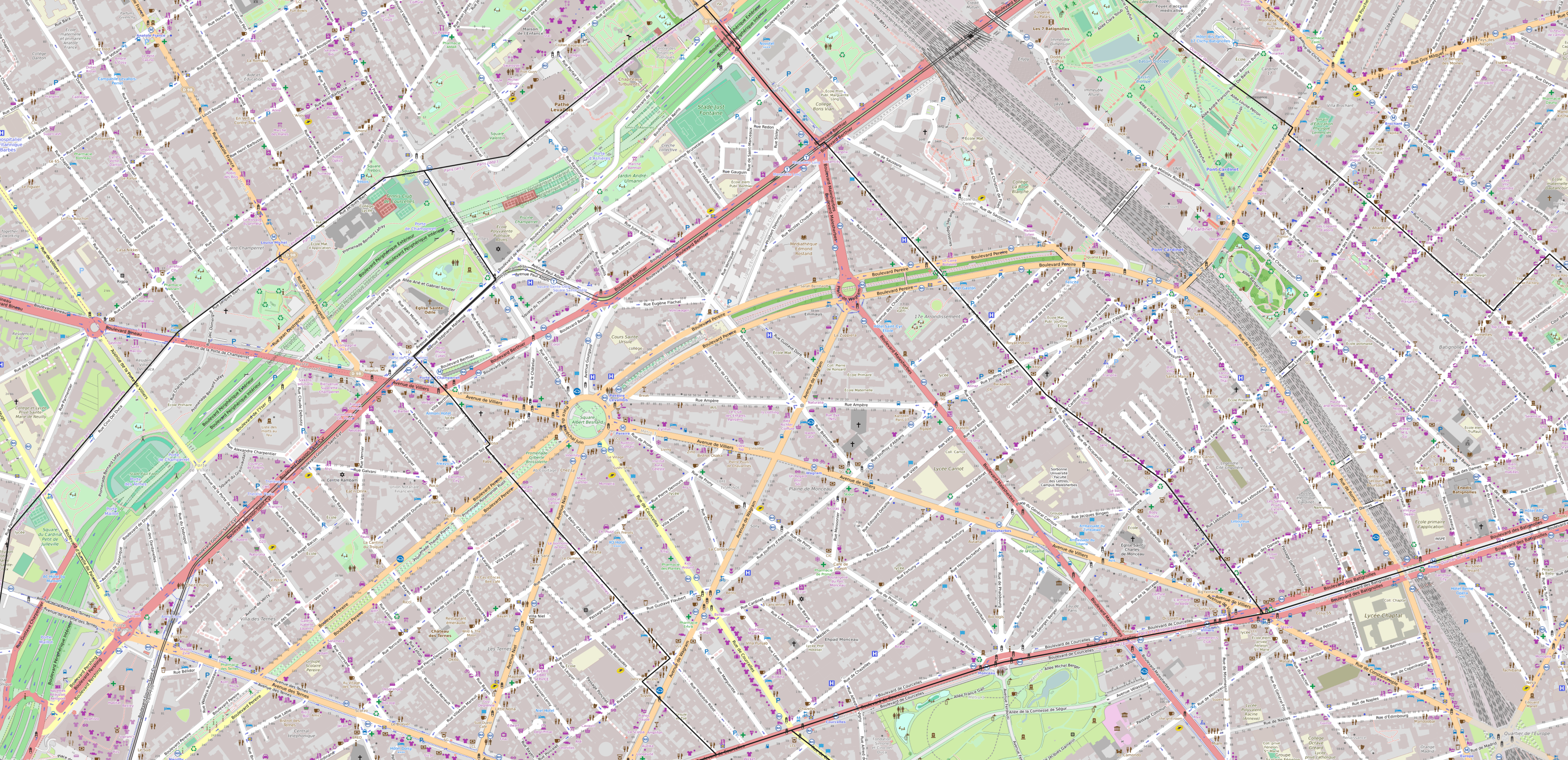 Carte du quartier de la Plaine-de-Monceaux Carte quartier Plaine-de-Monceaux
