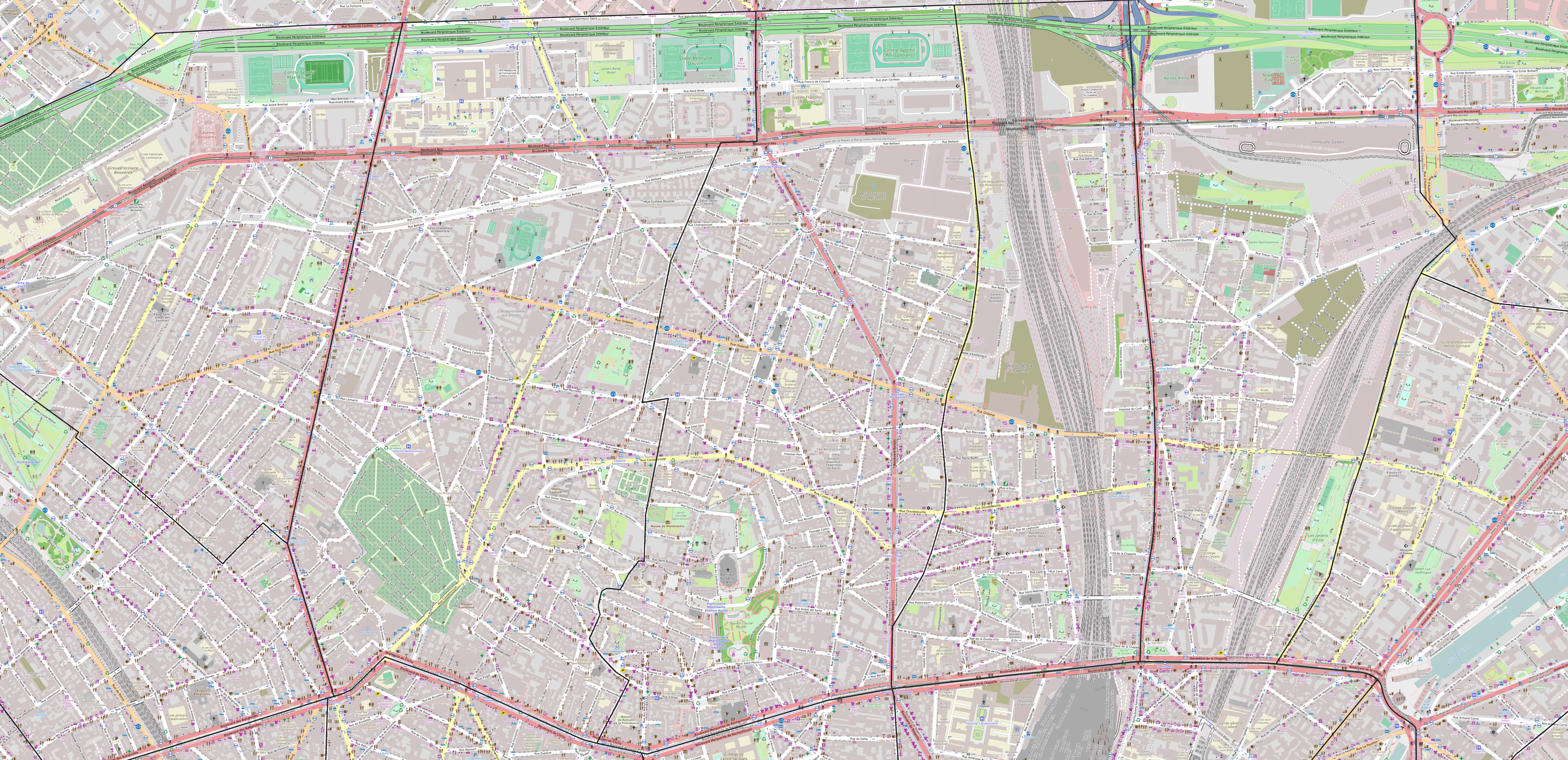 Carte du quartier de Clignancourt Carte quartier Clignancourt