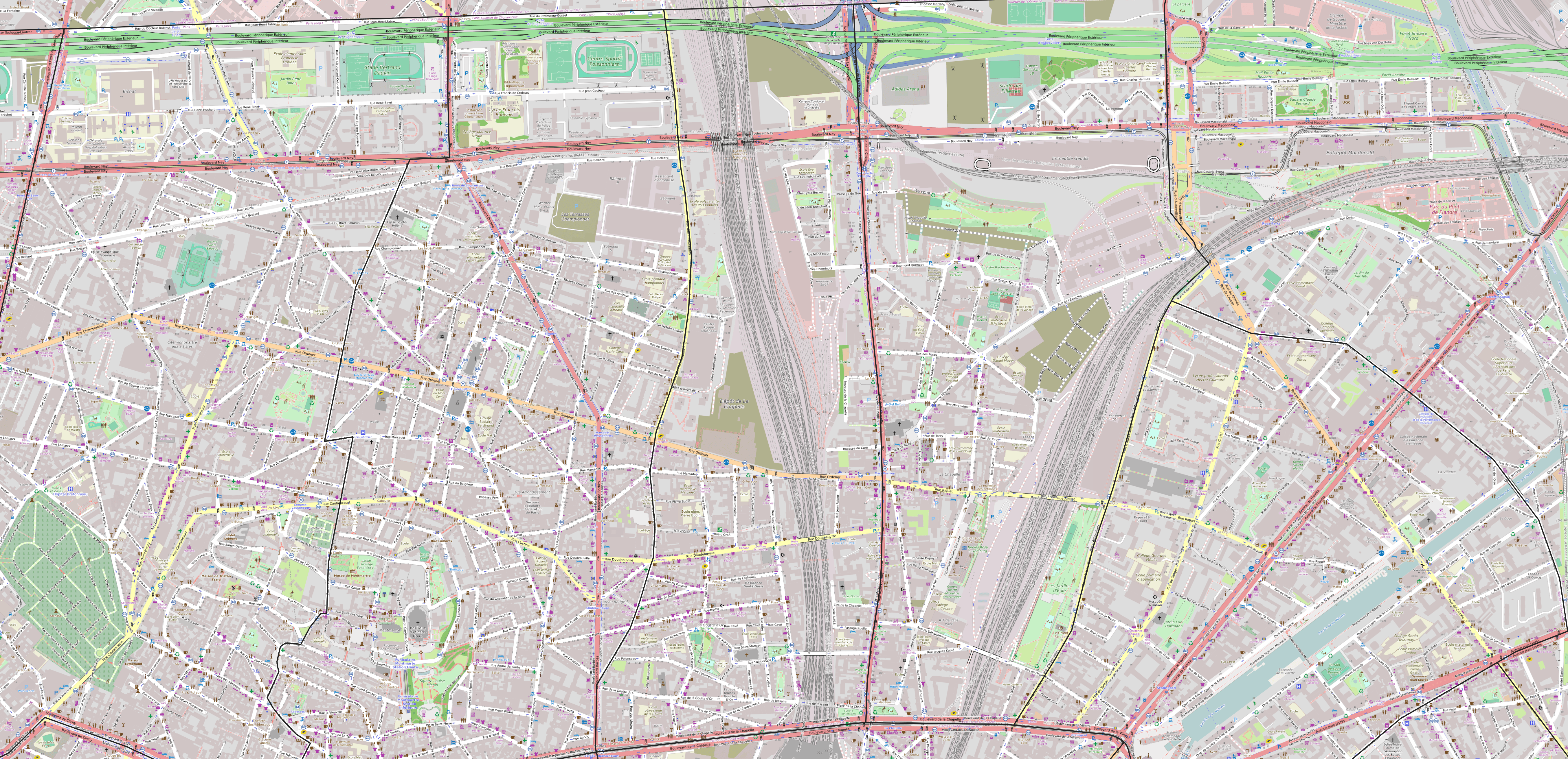 Carte du quartier de la Goutte-d'Or Carte quartier Goutte-d'Or