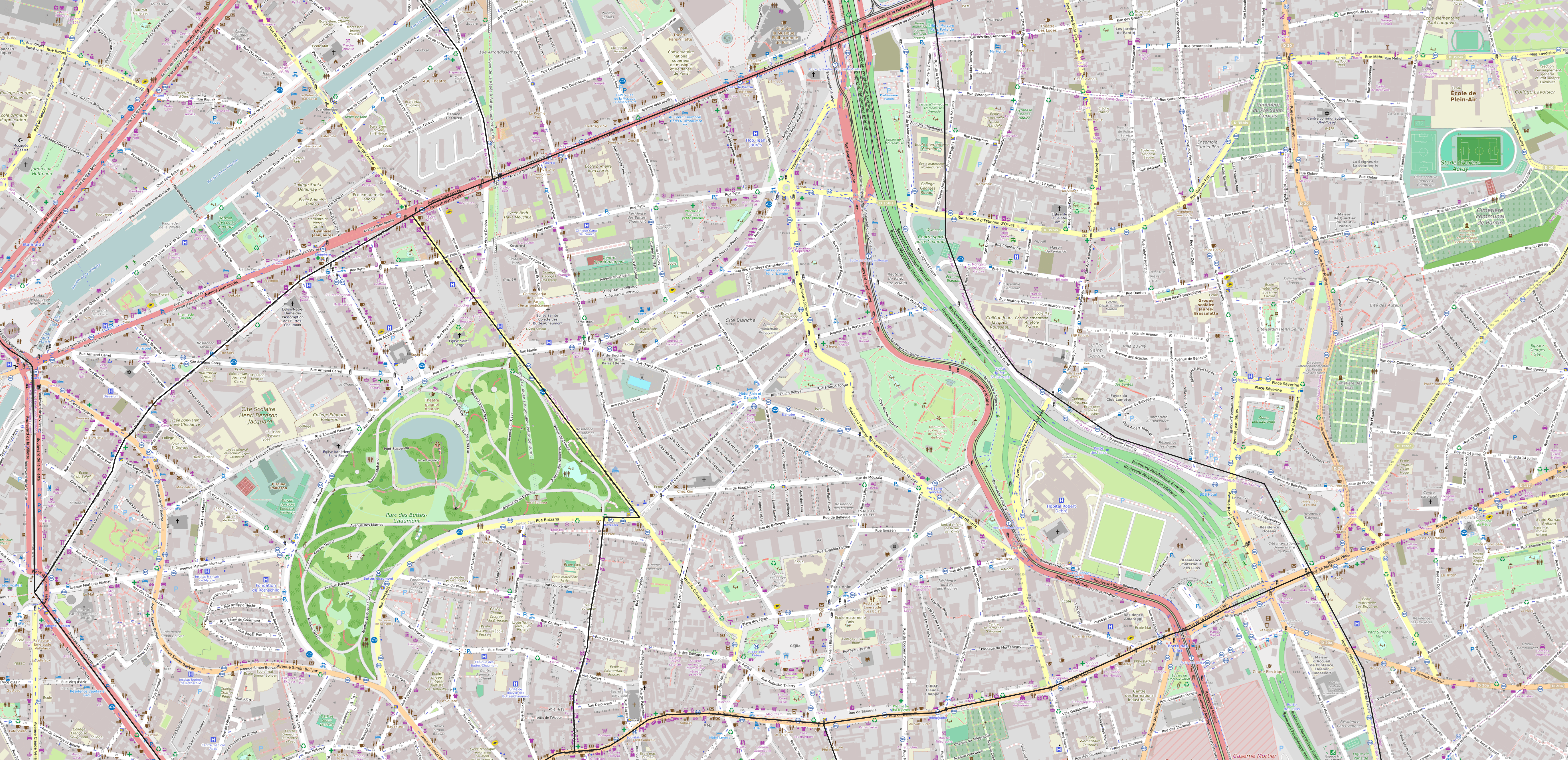 Carte du quartier d'Amérique Carte quartier Amérique
