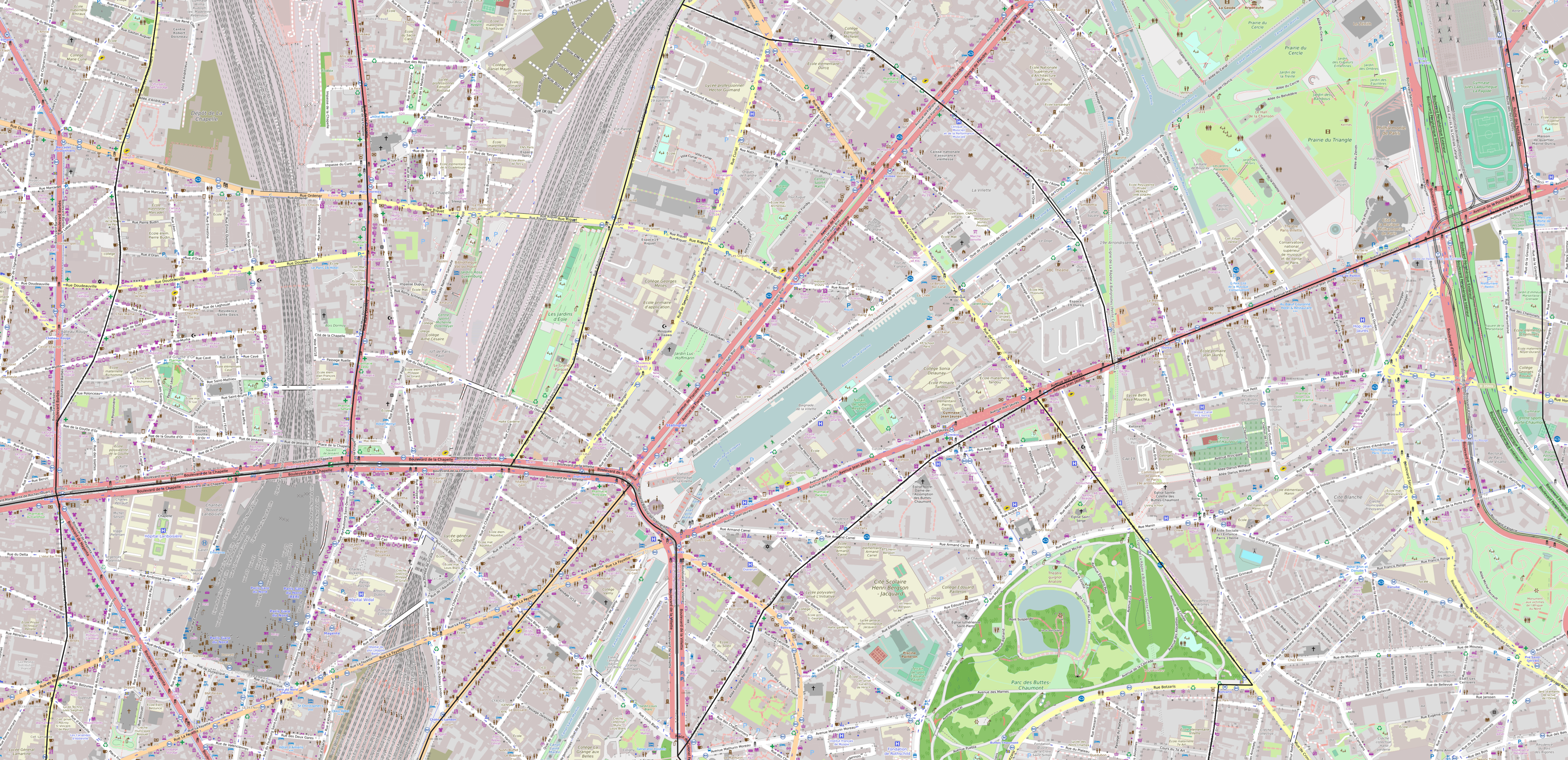 Carte du quartier de la Villette Carte quartier Villette