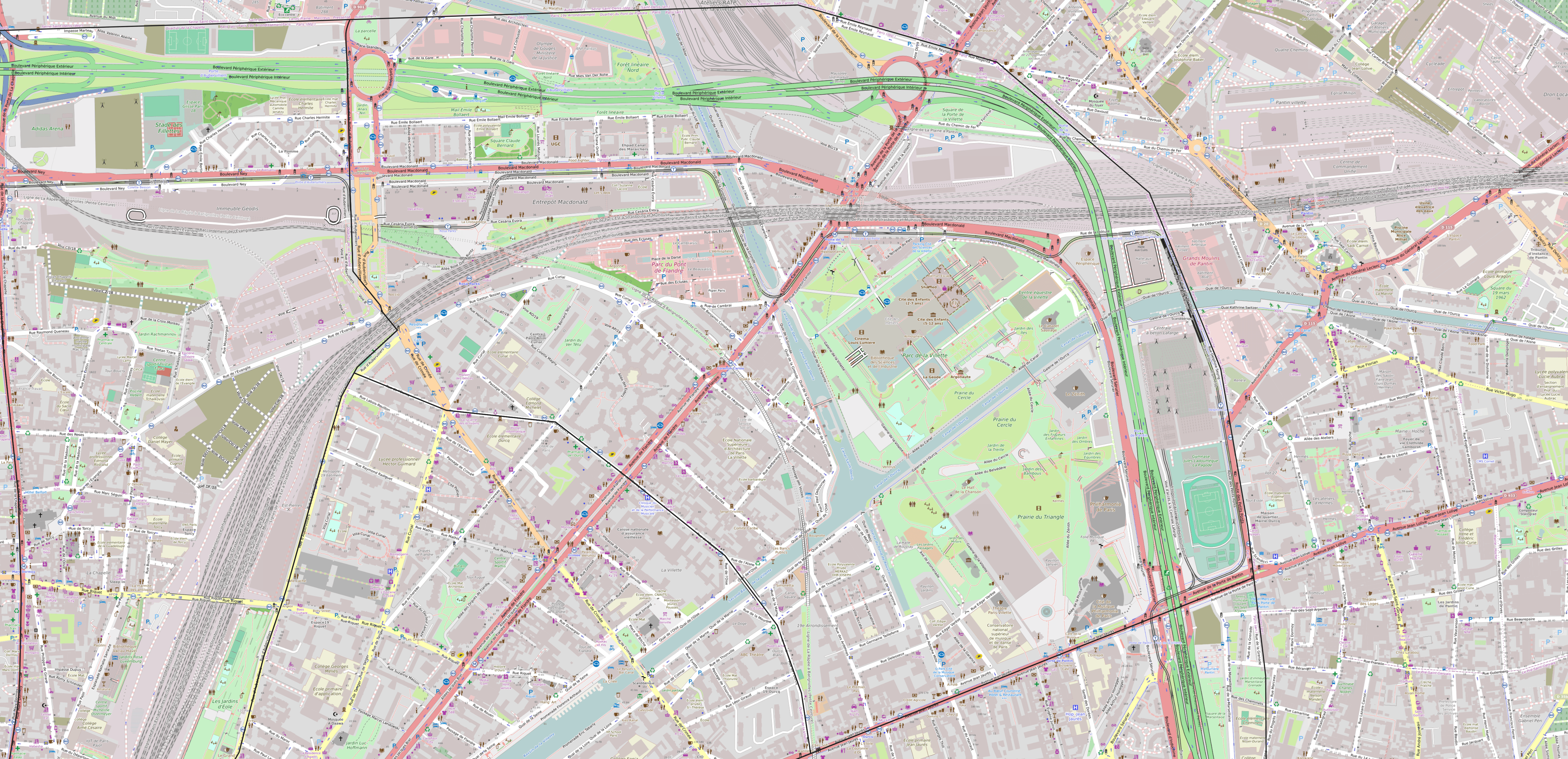 Carte du quartier du Pont-de-Flandre Carte quartier Pont-de-Flandre