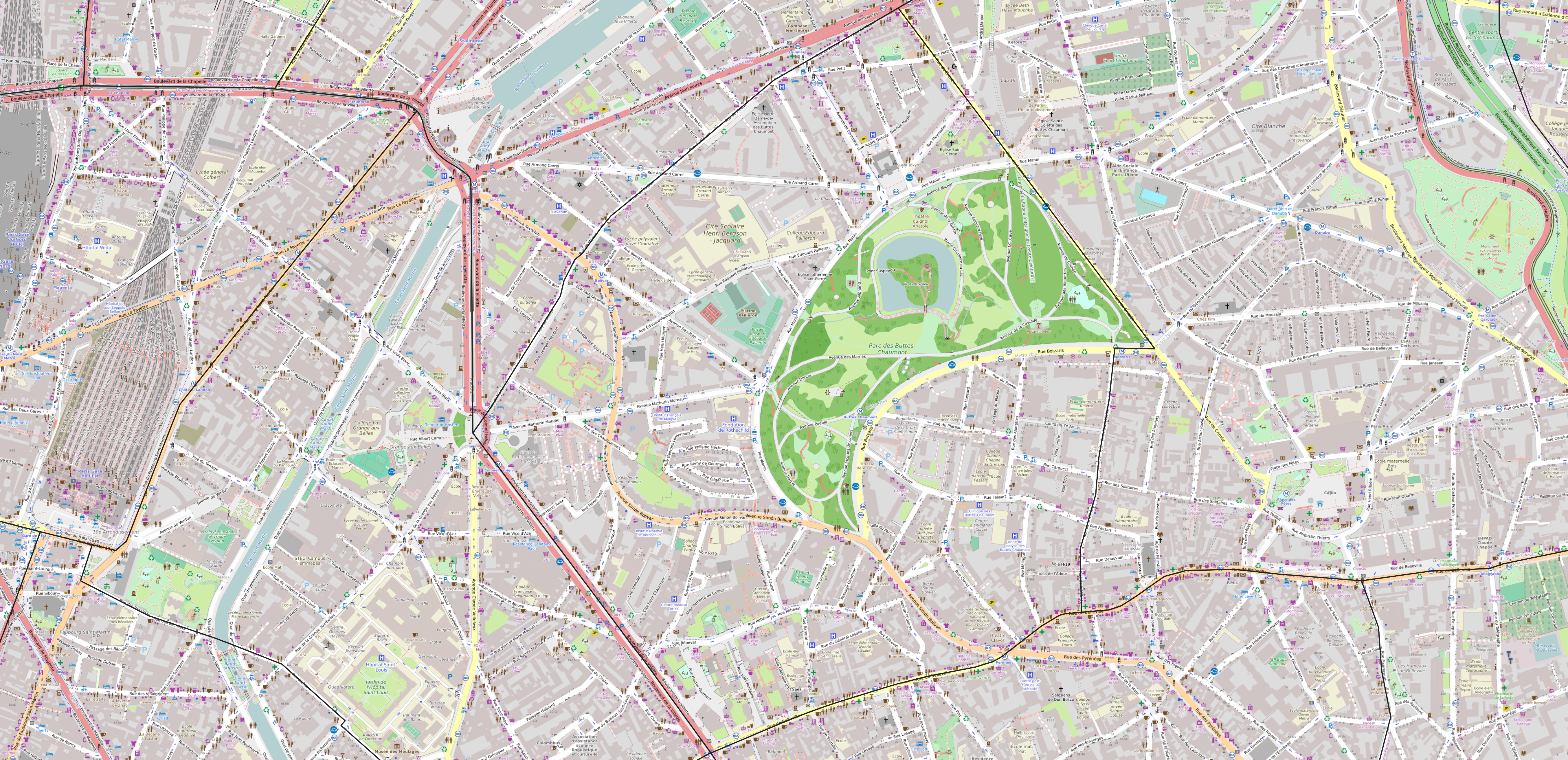 Carte du quartier du Combat Carte quartier Combat