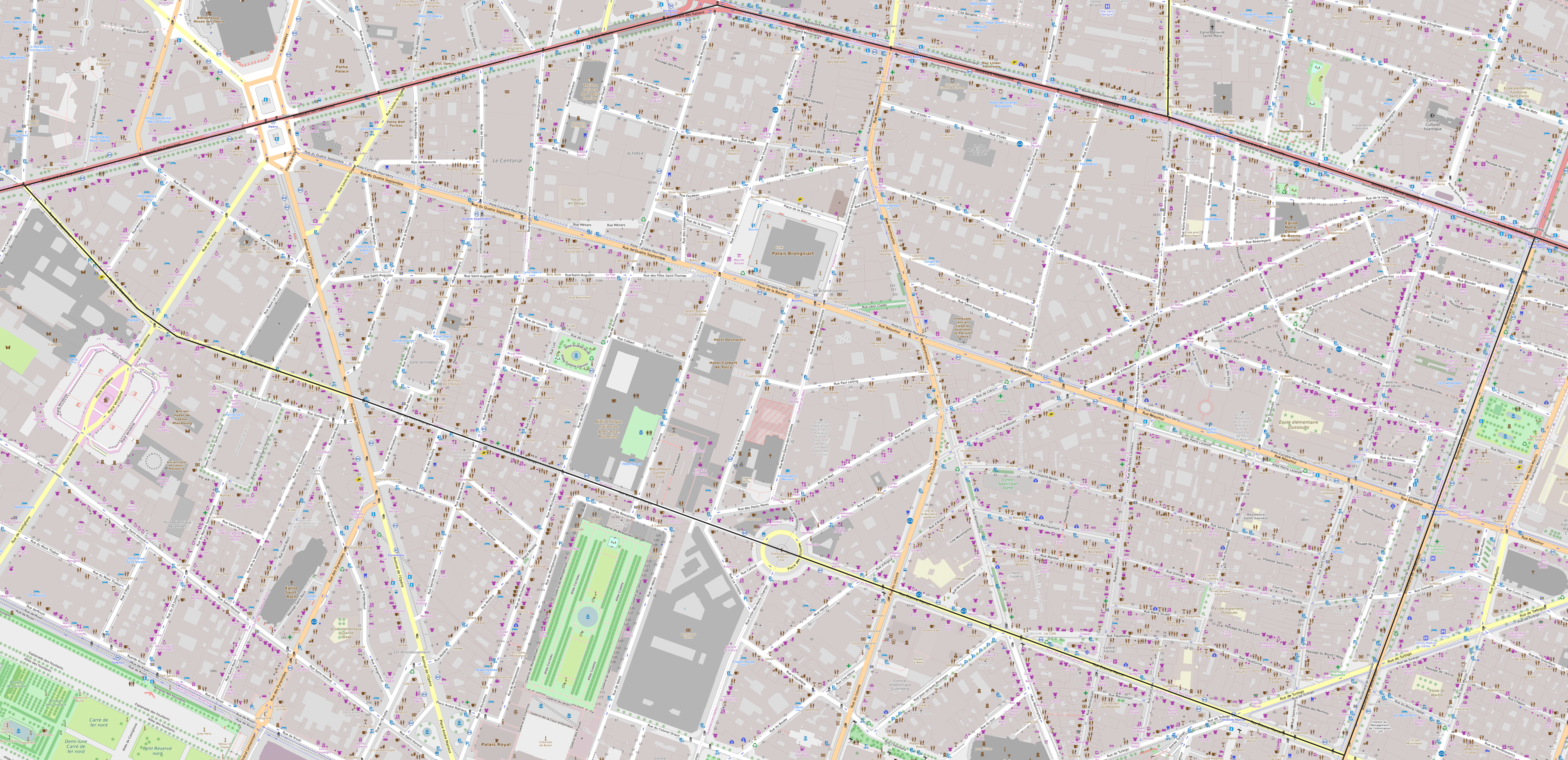 Carte du 2ème arrondissement de Paris 2ème arrondissement