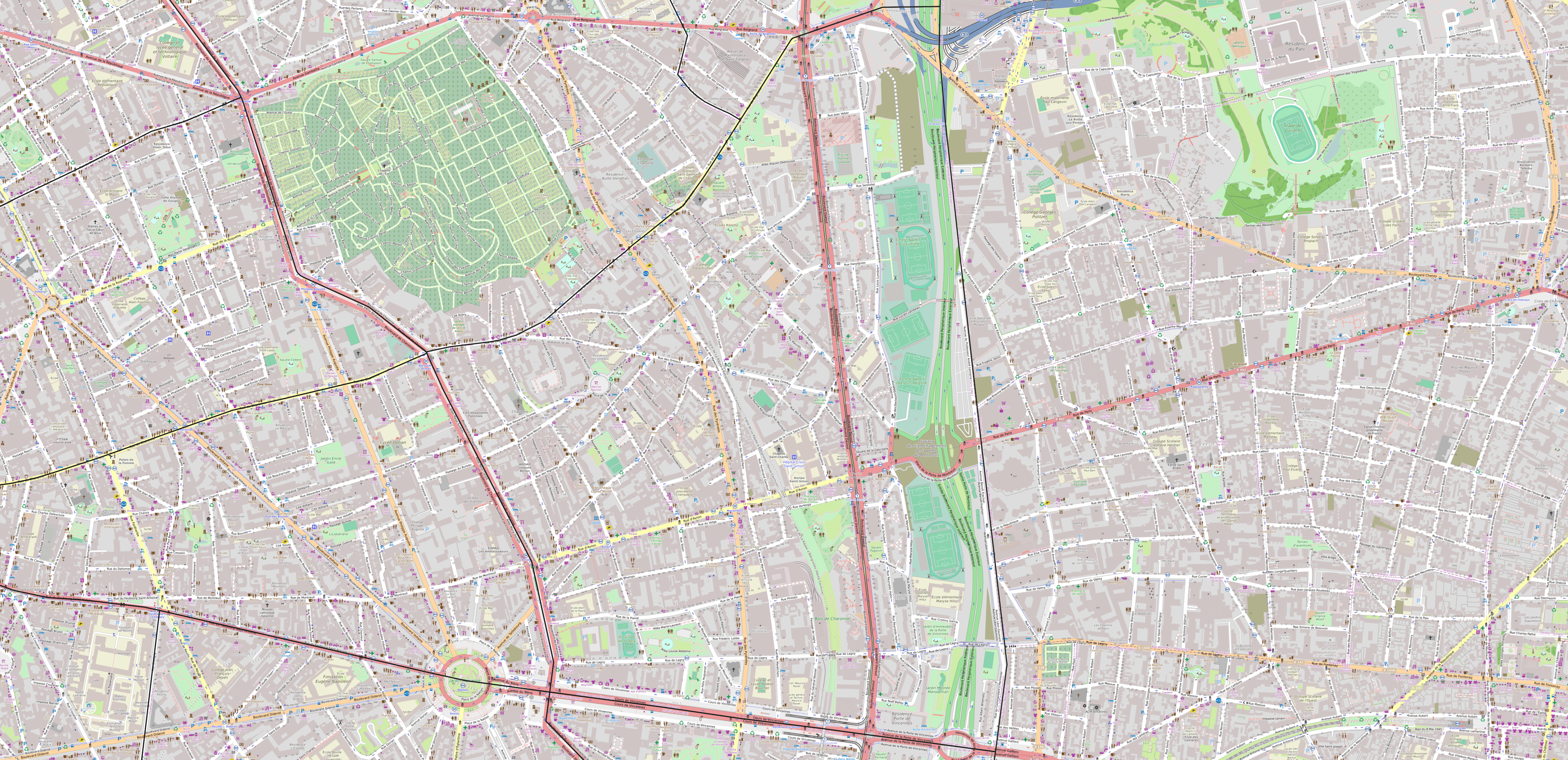 Carte du quartier de Charonne Carte quartier Charonne