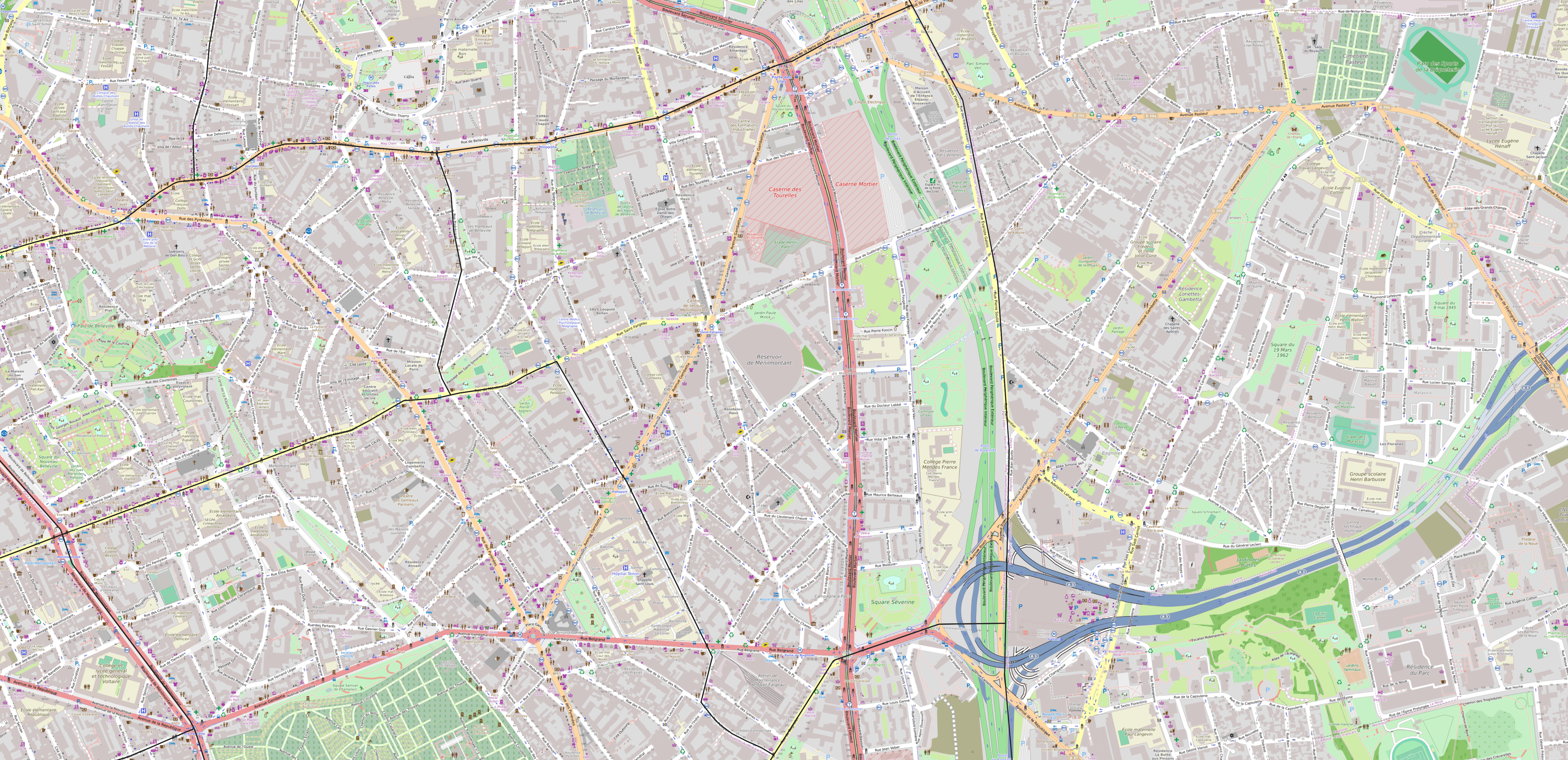 Carte du quartier Saint-Fargeau Carte quartier Saint-Fargeau