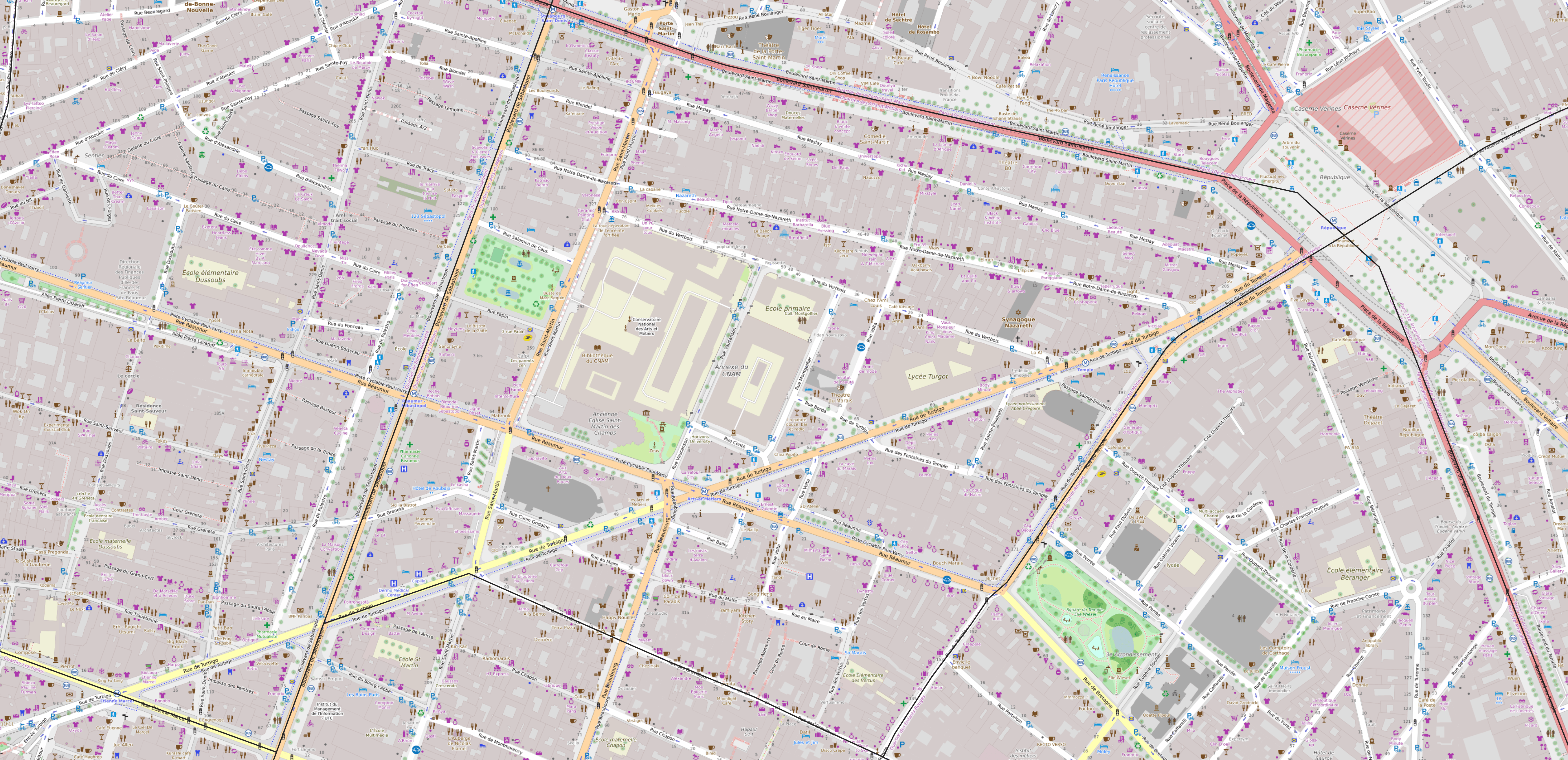 Carte du quartier des Arts-et-Métiers Carte quartier Arts-et-Métiers