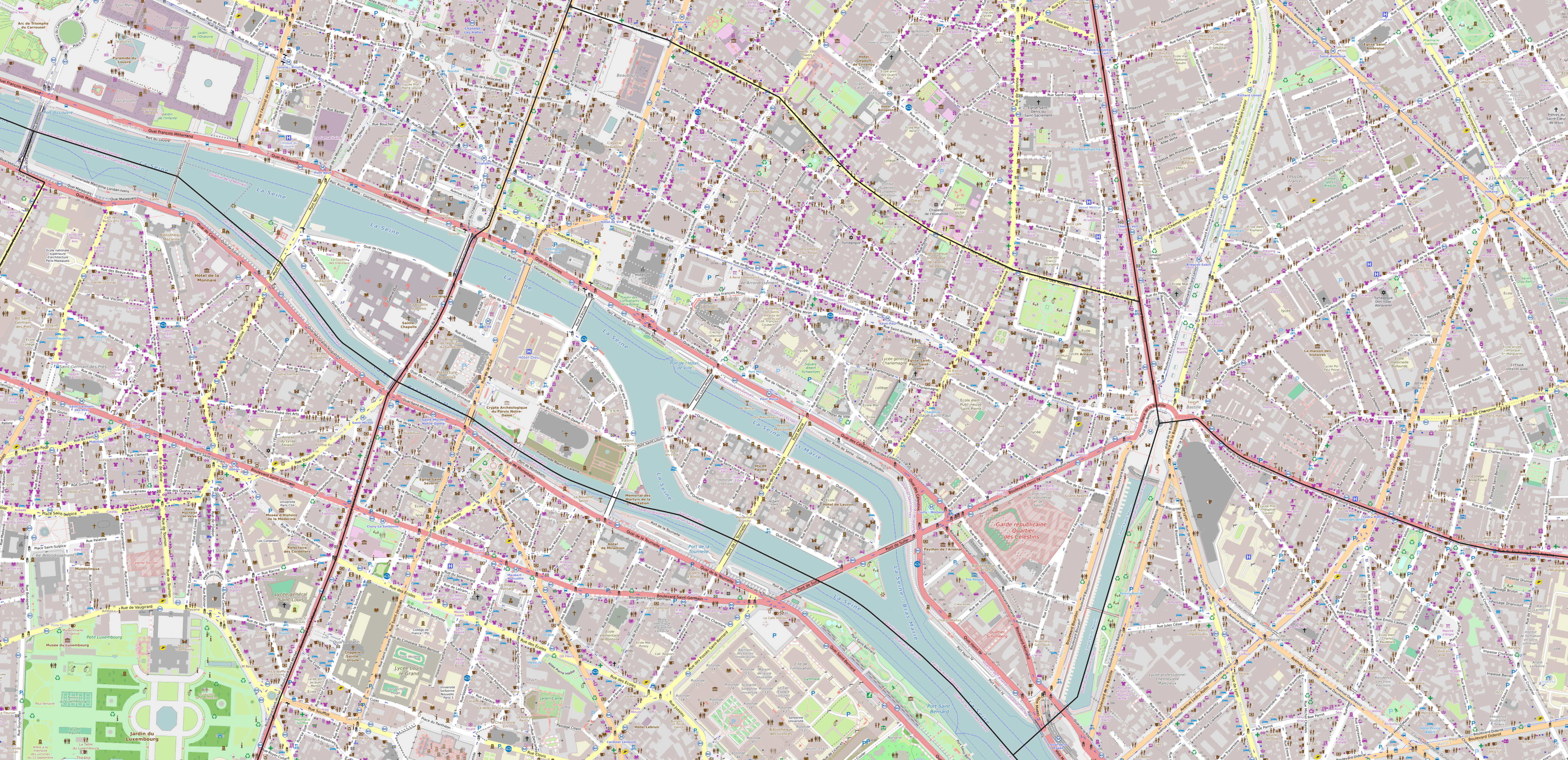 Carte du 4ème arrondissement de Paris 4ème arrondissement