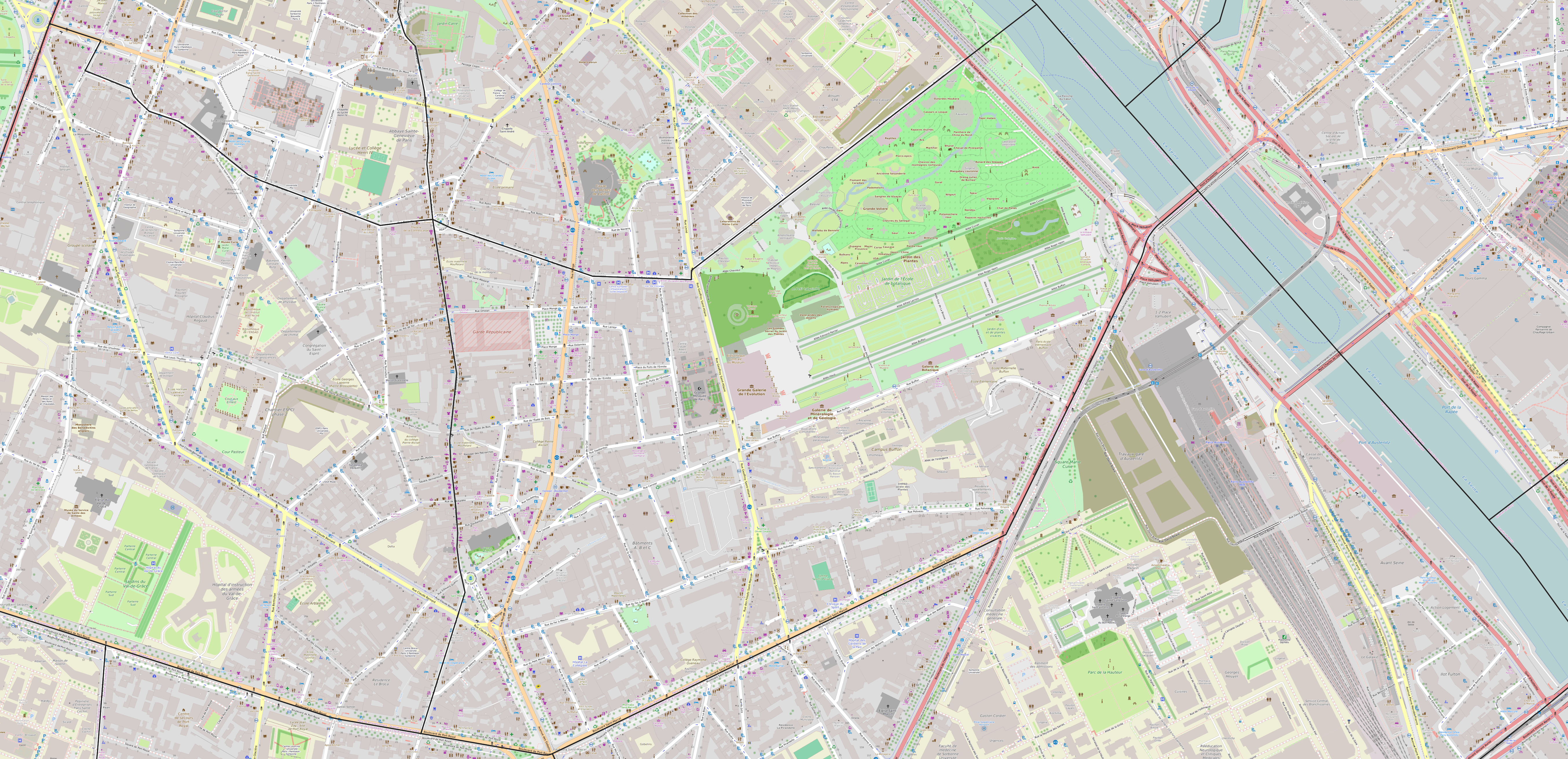 Carte du quartier du Jardin-des-Plantes Carte quartier Jardin-des-Plantes