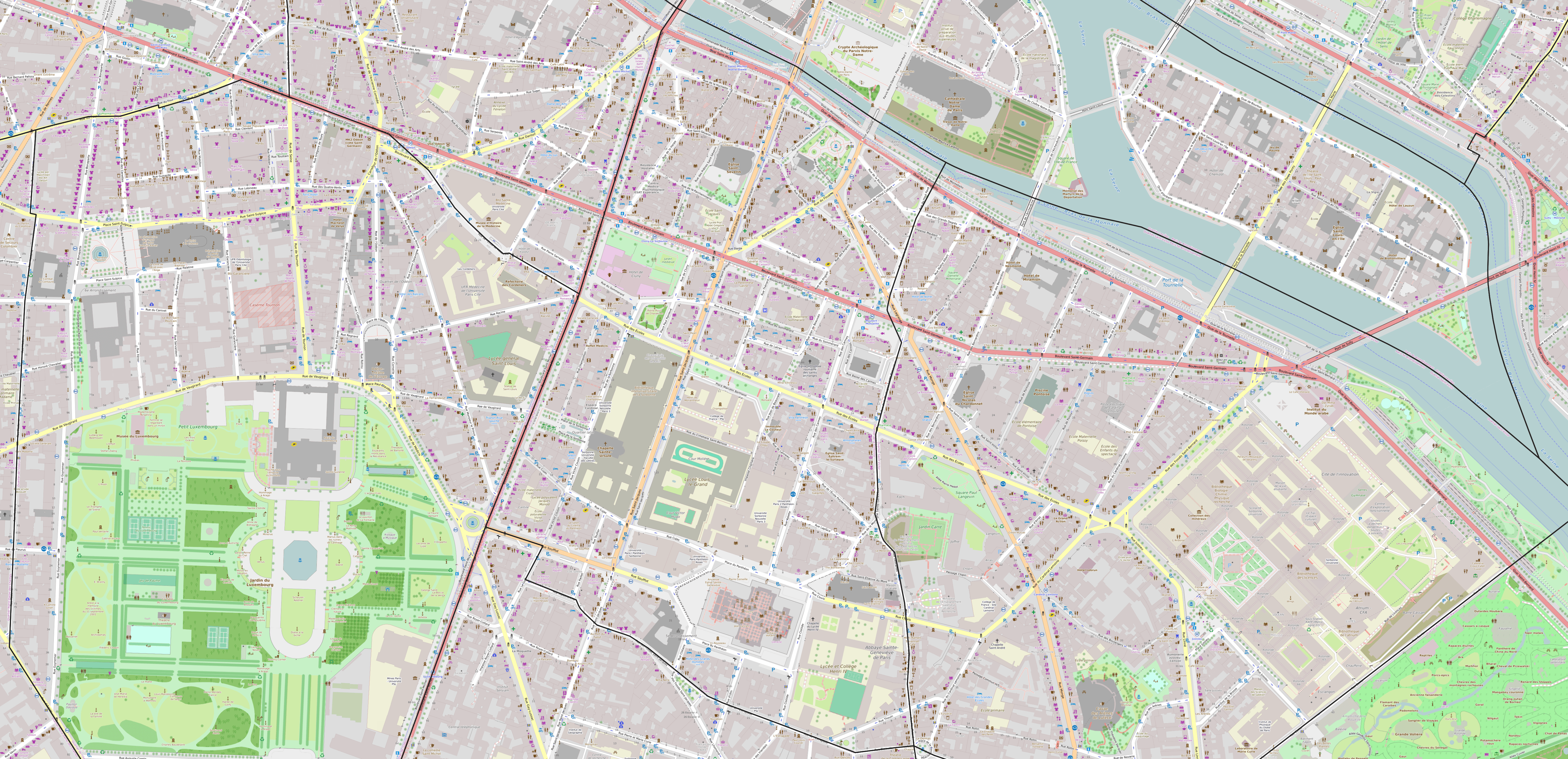 Carte du quartier de la Sorbonne Carte quartier Sorbonne