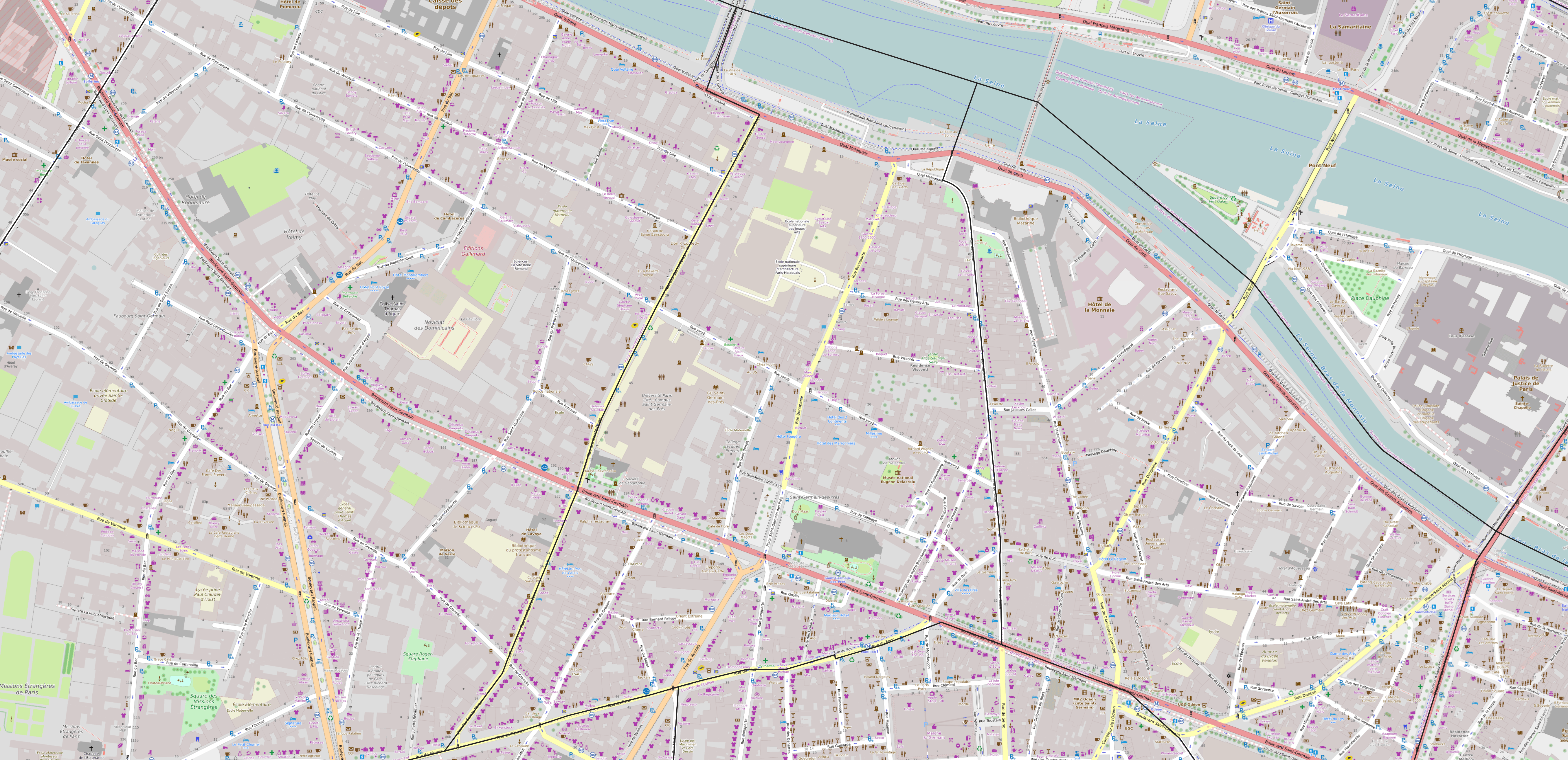 Carte du quartier Saint-Germain-des-Prés Carte quartier Saint-Germain-des-Prés