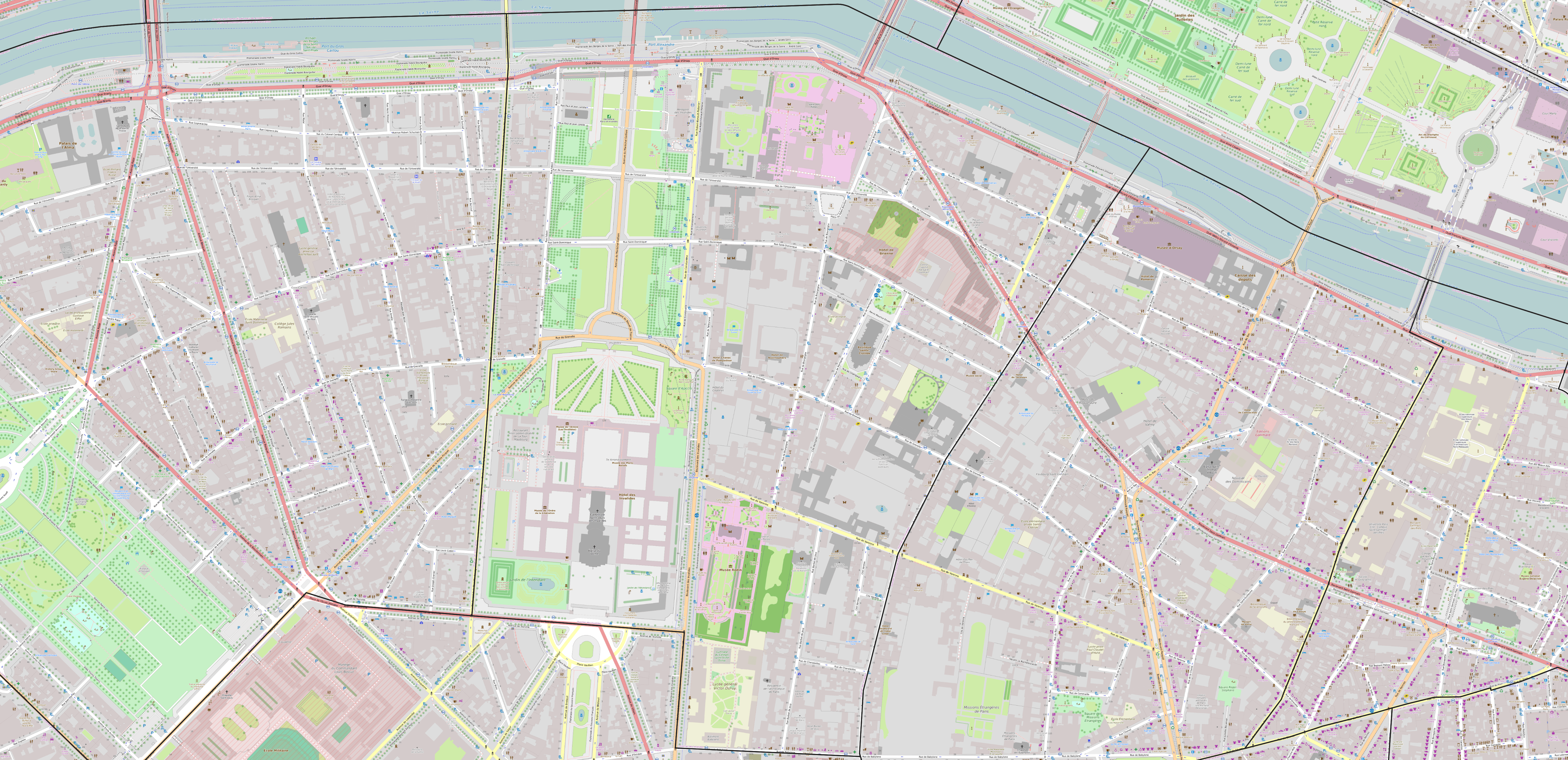 Carte du quartier des Invalides Carte quartier Invalides