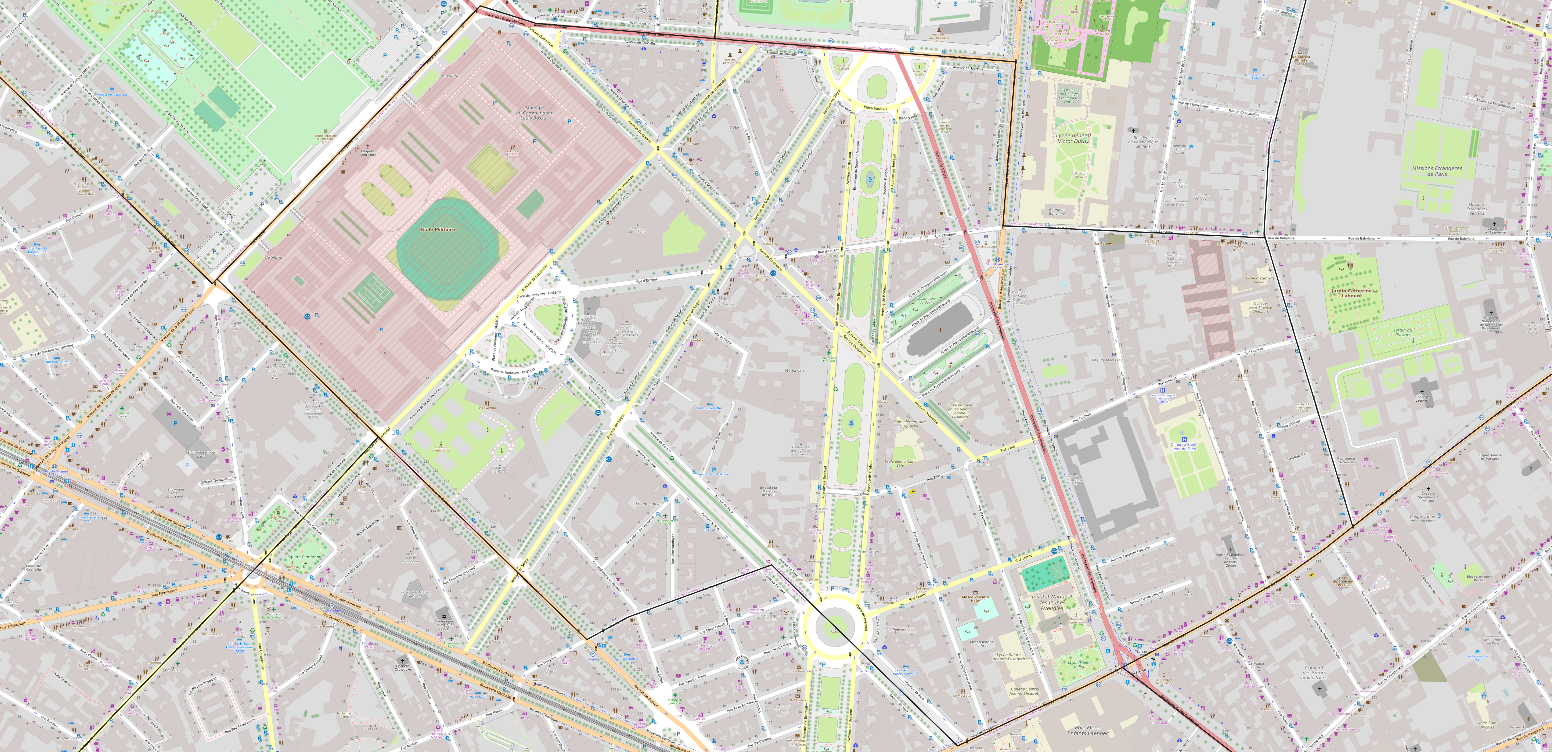 Carte du quartier de l'École-Militaire Carte quartier École-Militaire