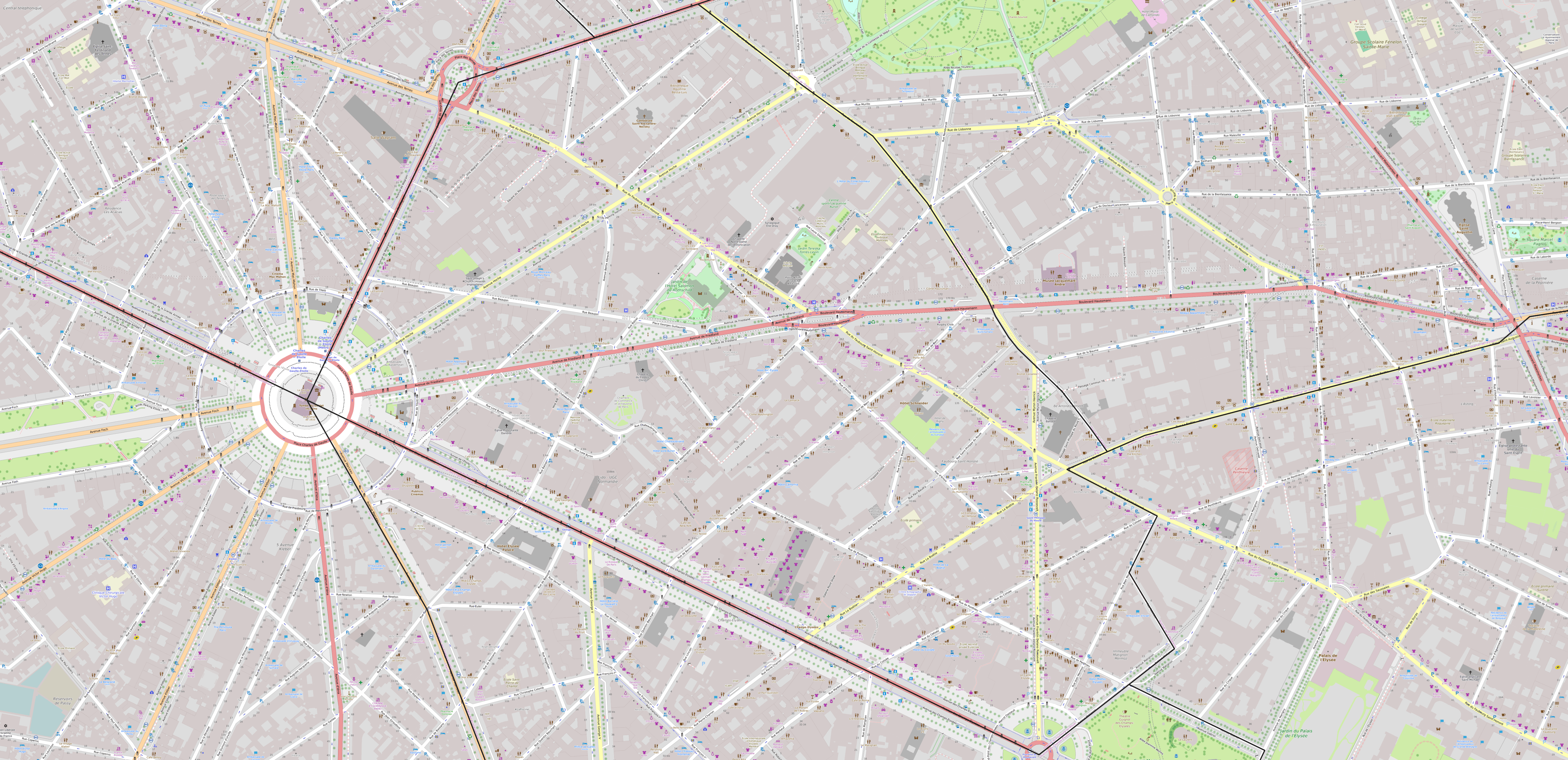 Carte du quartier du Faubourg-du-Roule Carte Faubourg-du-Roule