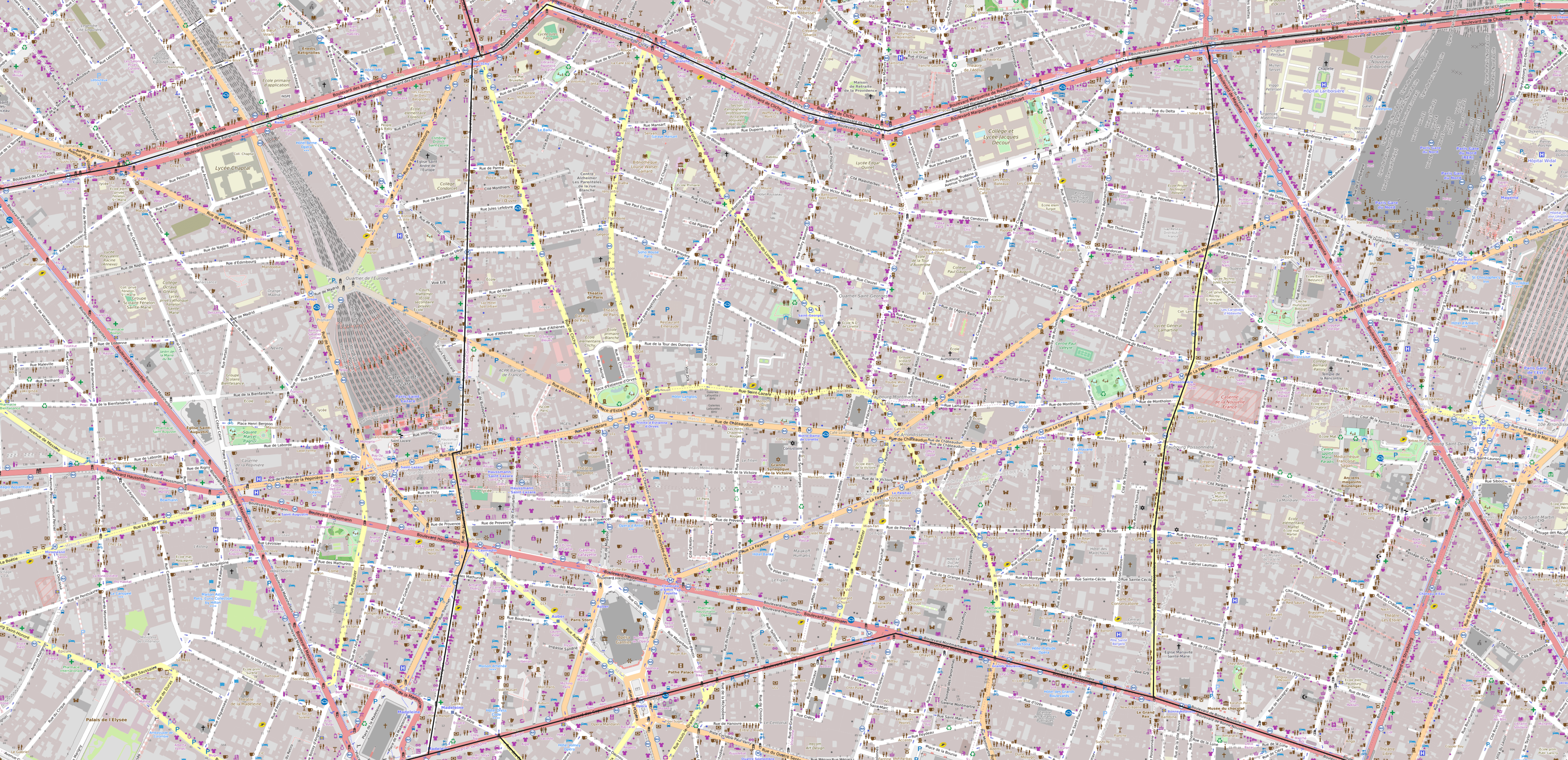 Carte du 9ème arrondissement de Paris 9ème arrondissement