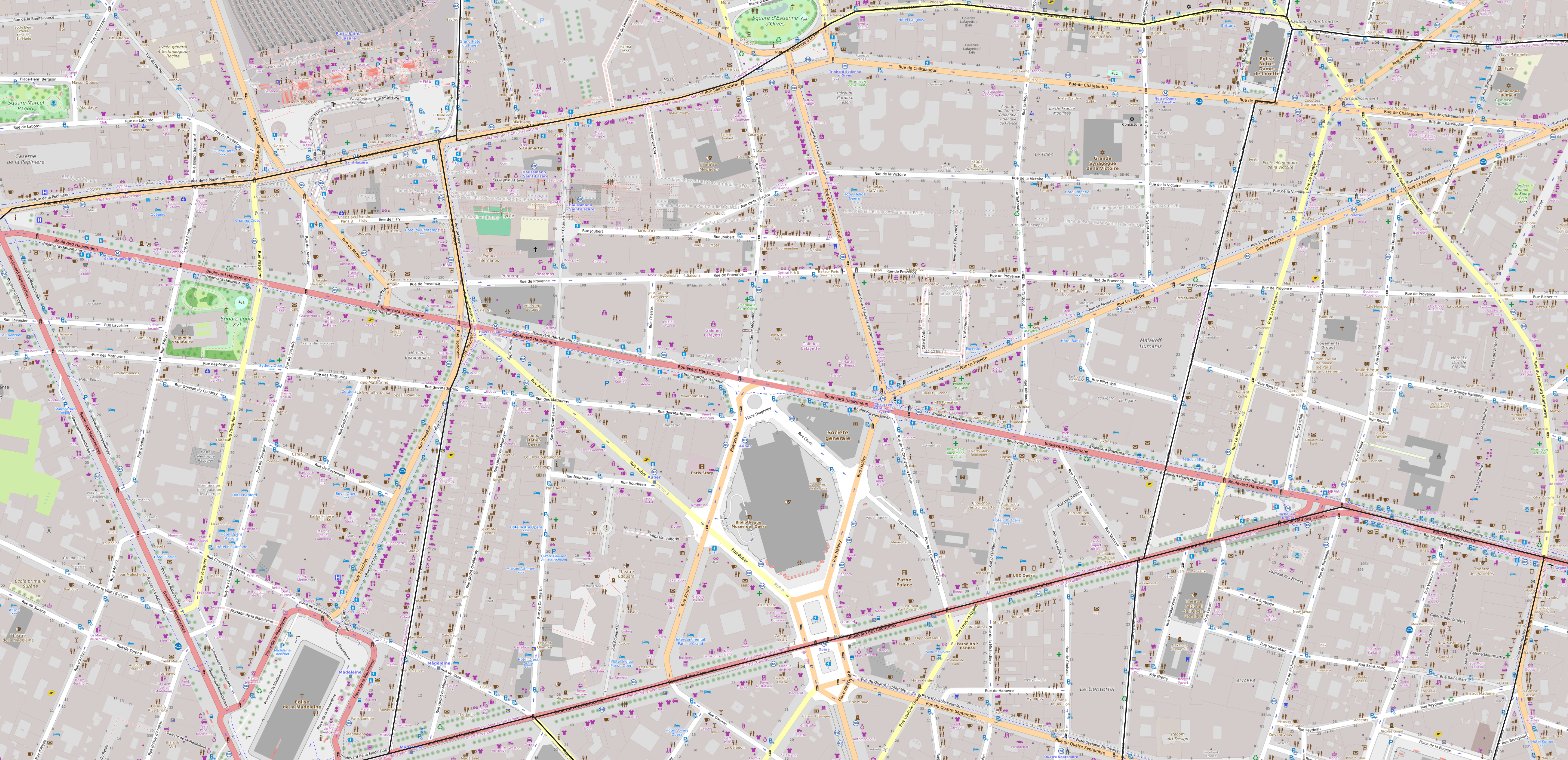 Carte du quartier de la Chaussée-d'Antin Carte Chaussée-d'Antin