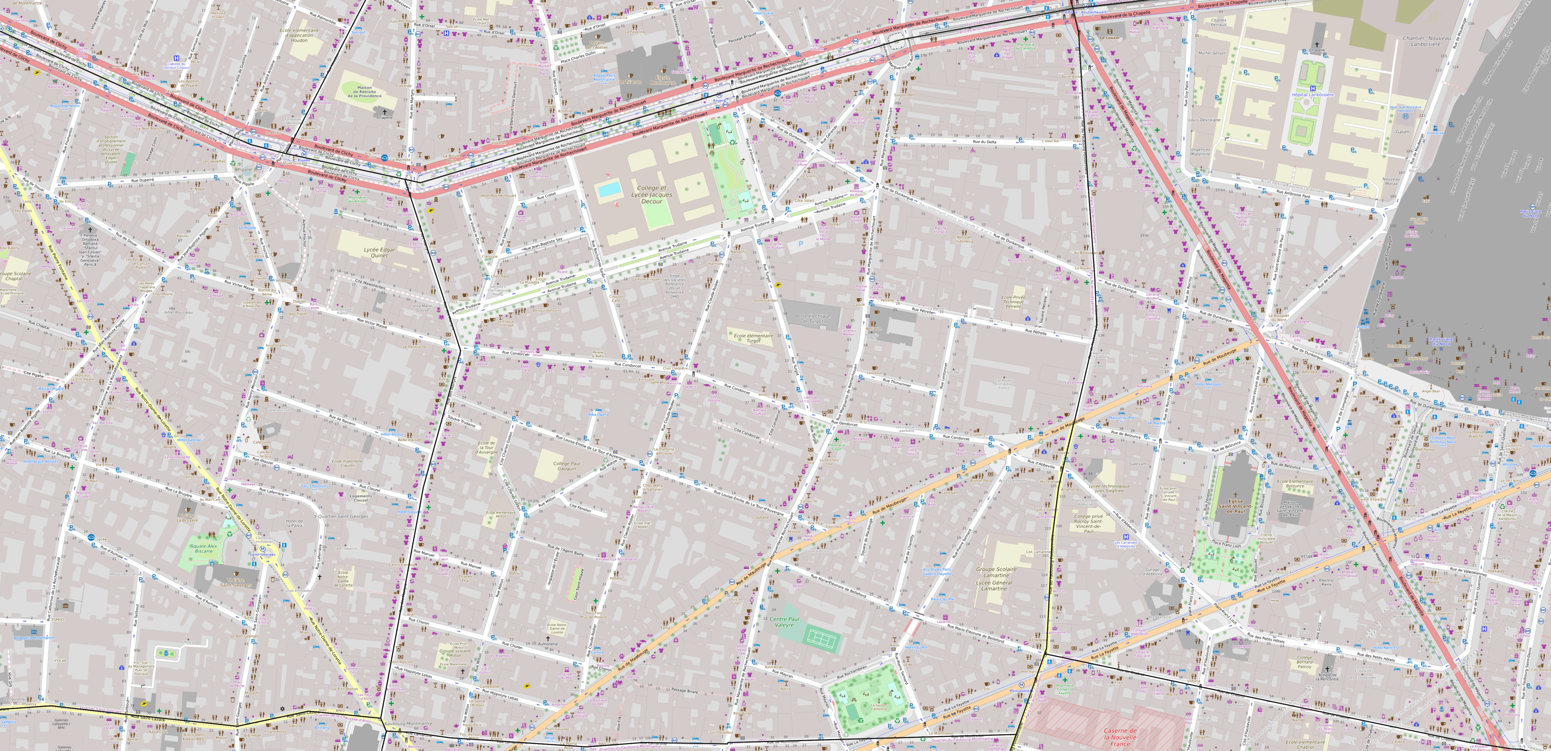 Carte du quartier Rochechouart Carte quartier Rochechouart