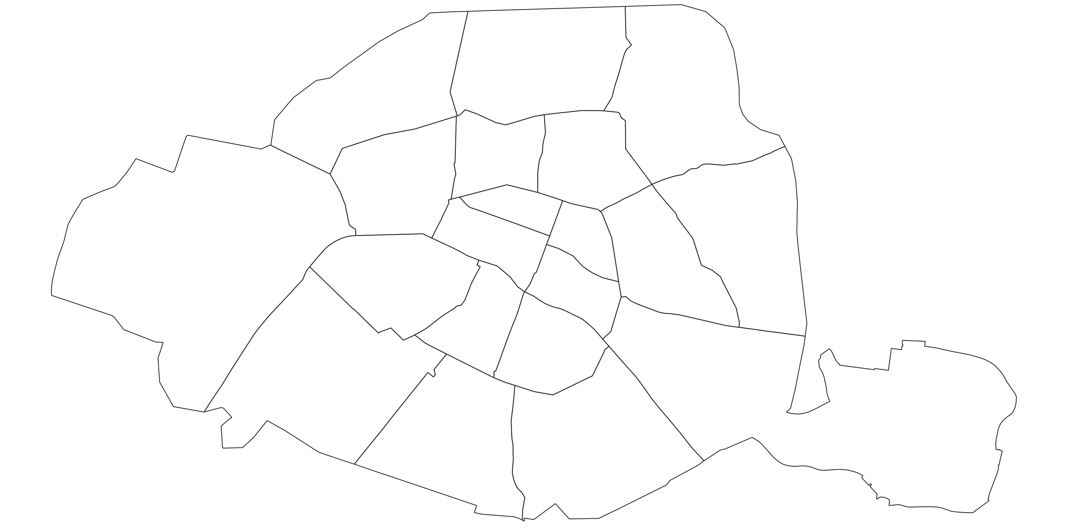 Fond de carte de Paris avec les arrondissements Fond arrondissements Paris